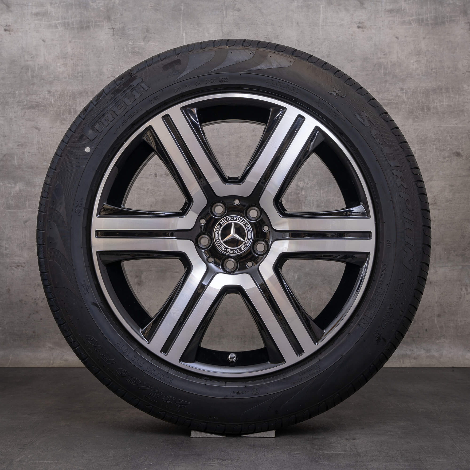 Orijinal Mercedes Benz GLC & 43 AMG jantlar 19 inç X253 C253 yaz jant lastikleri A2534011600 siyah parlak tornalı