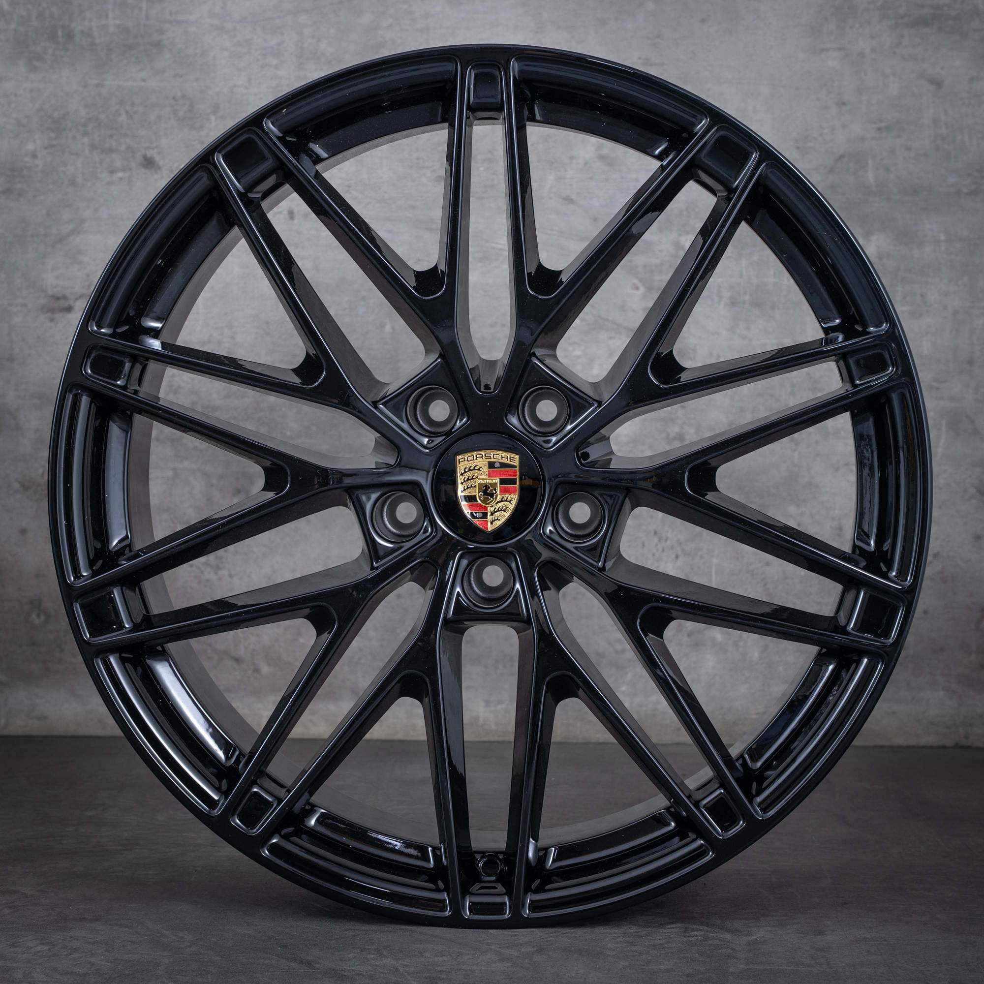 OEM Porsche Macan Electric Rims 22 inch H2 RS Spyder Design 95C601025AD 95C601025AE black gloss NEW