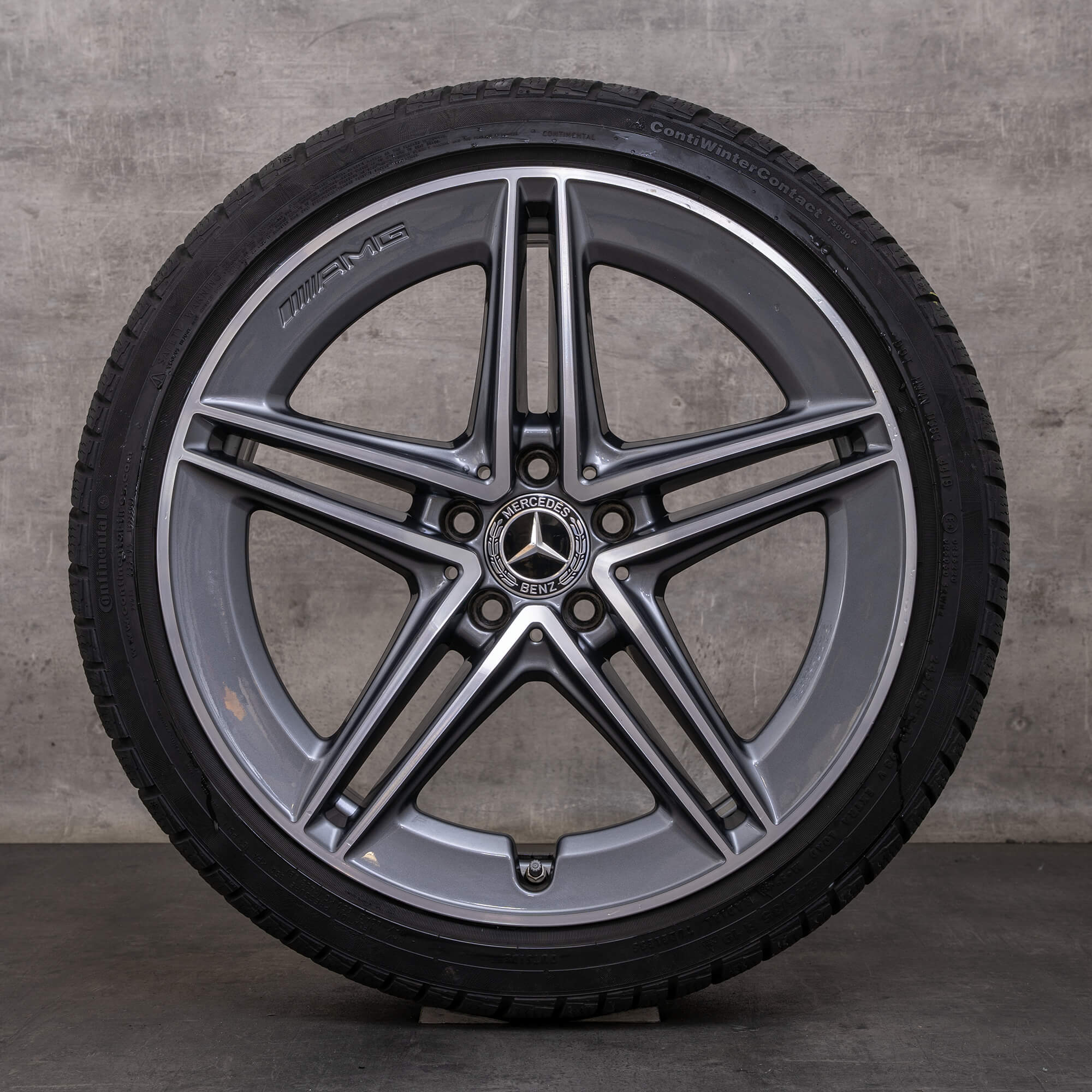 Orijinal Mercedes Benz C-Serisi C63 & S AMG kış jant lastik 19 inç W205 S205 jantlar A2054010501 A2054010601 himalaya gri parlak tornalı