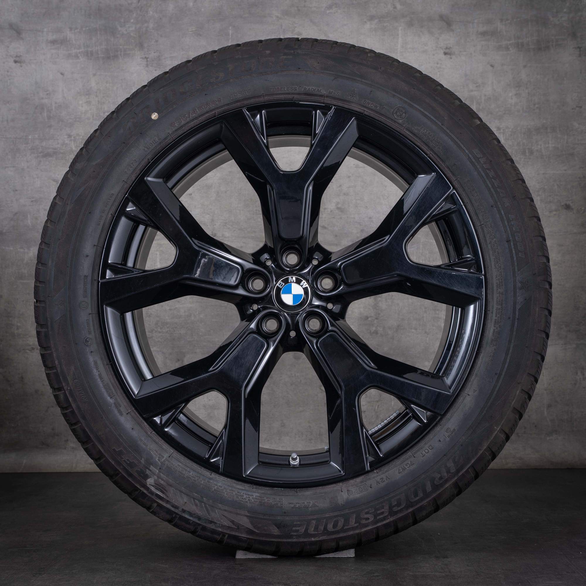 Originale BMW X7 vinterhjul 21 tommer G07 felger Styling 752 6885461 svart glans