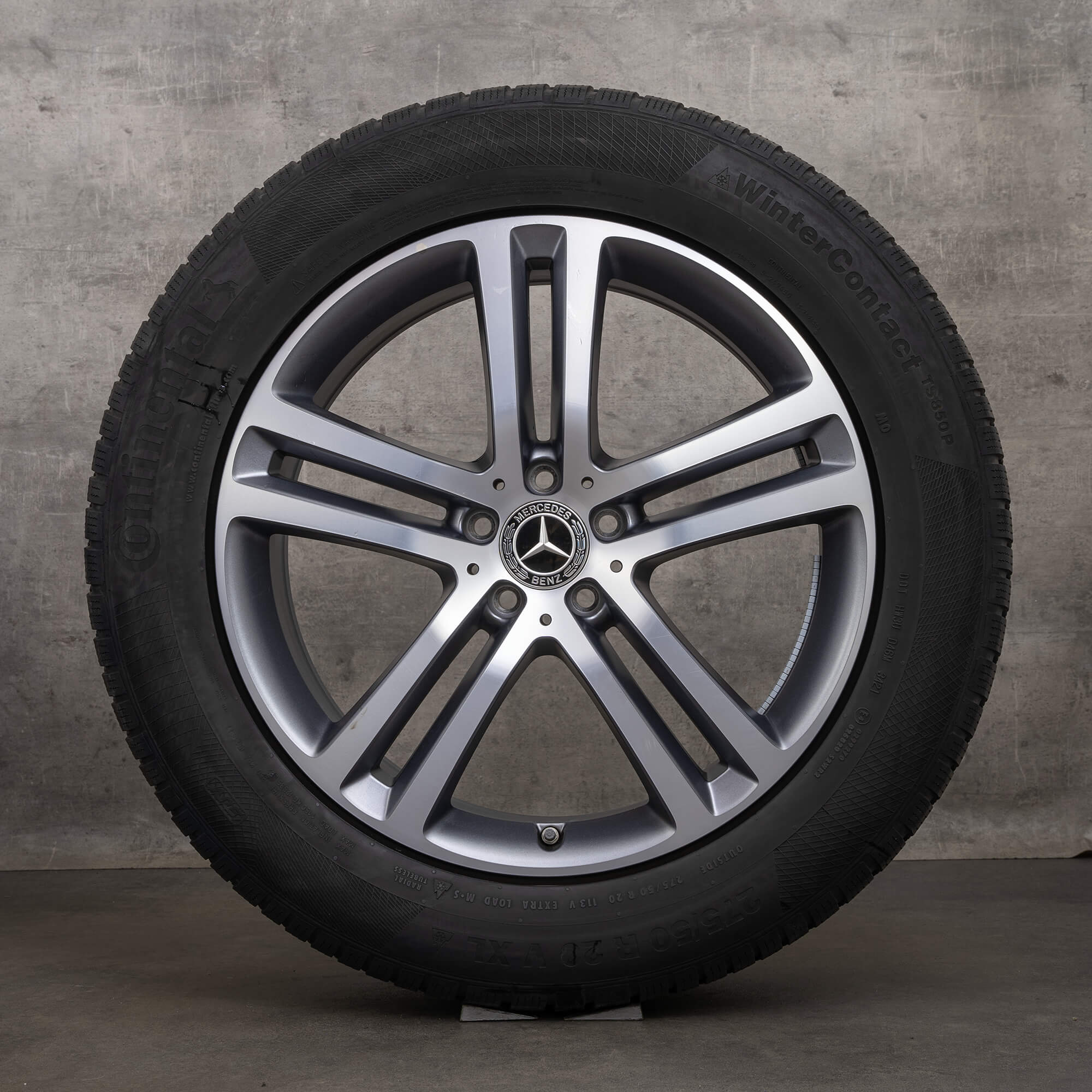 OEM Mercedes Benz GLE winter wheels 20 inch W167 SUV rims A1674012400 A1674012500 himalaya grey glossy turned tires