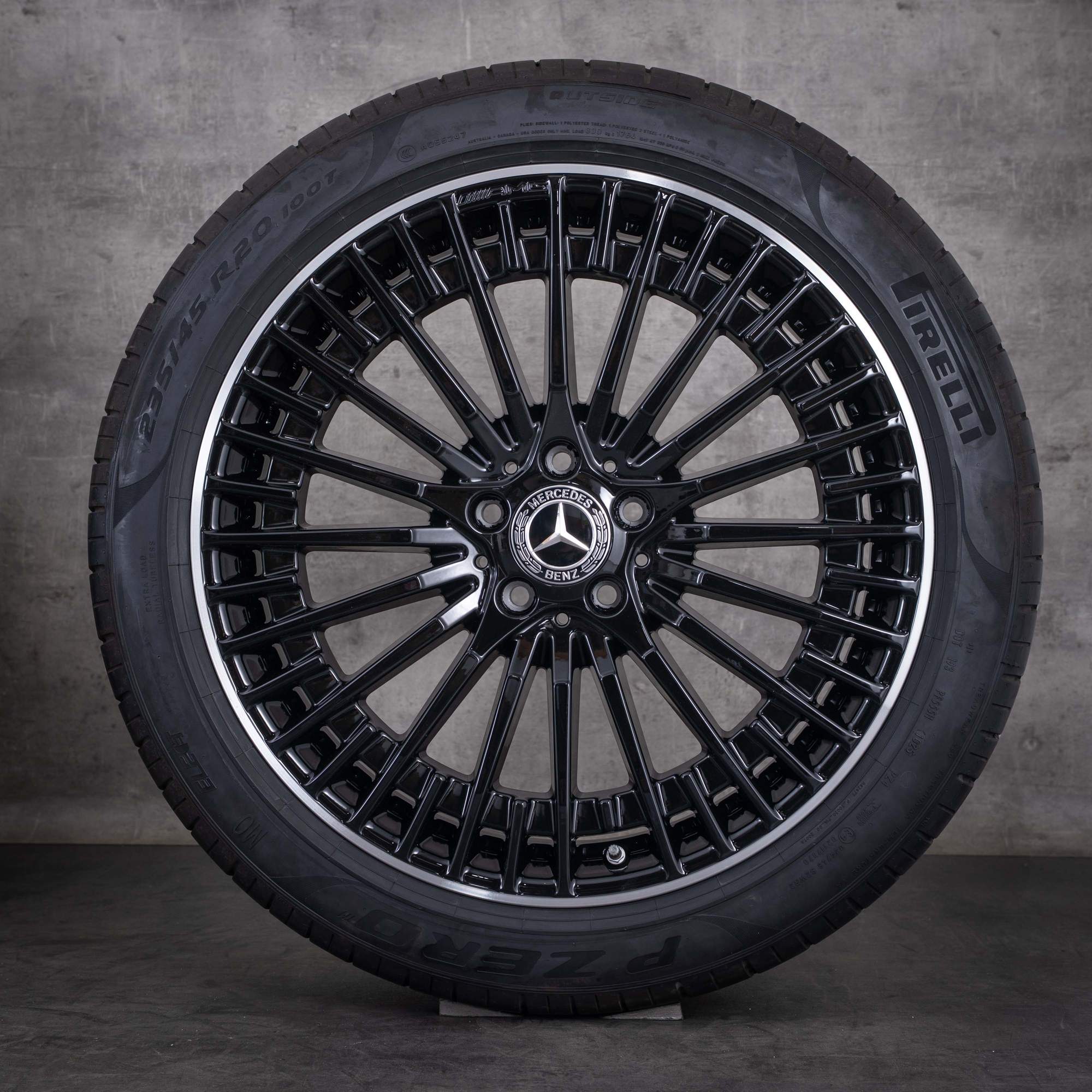 OEM Mercedes-Benz EQA EQB AMG 20inch H243 x 243 rims with summer tyres A2434010600 Black diamond cut edges - wheel 3 of 4