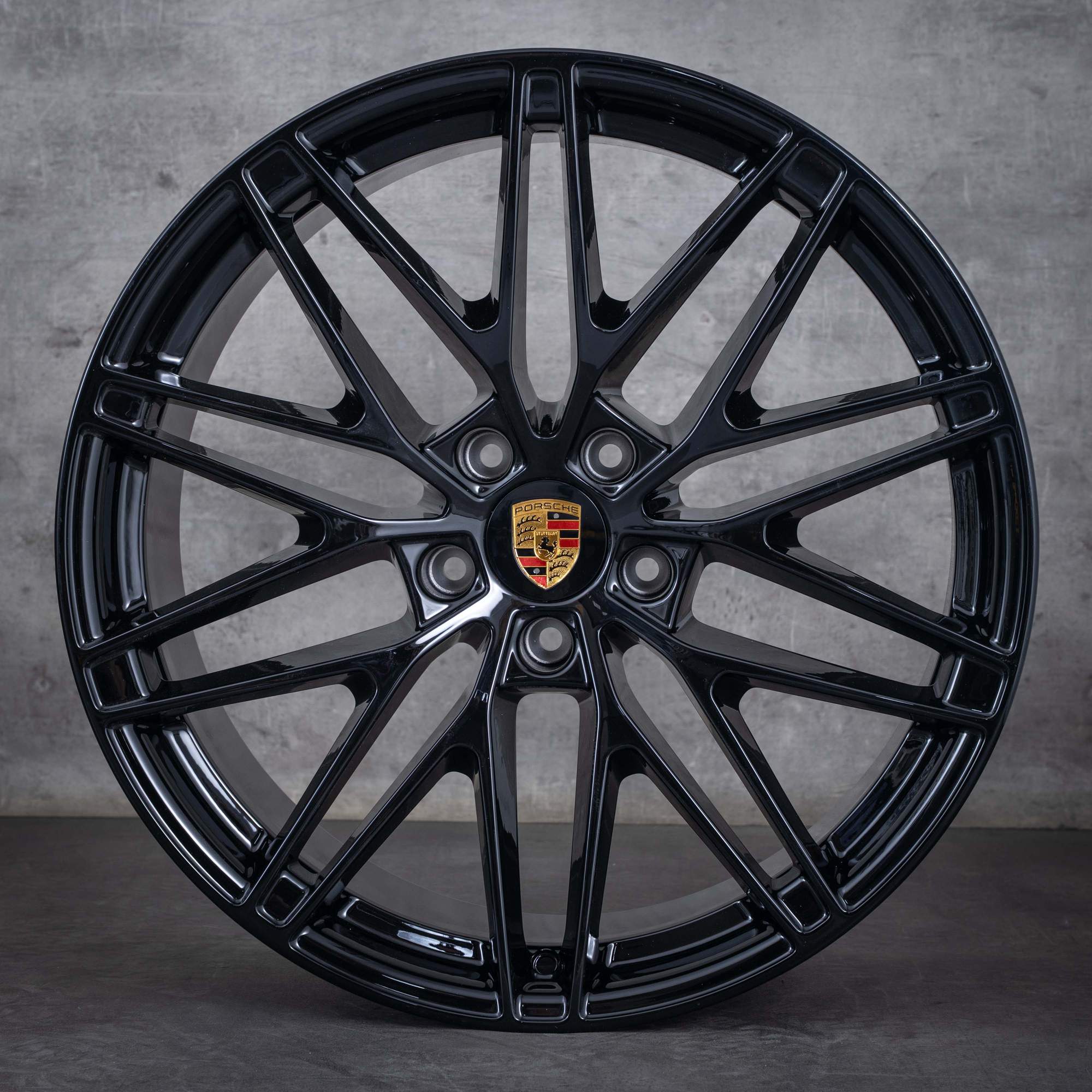 Original Porsche Macan Electric Felgen 22 Zoll H2 RS Spyder Design 95C601025AD 95C601025AE schwarz glanz NEU