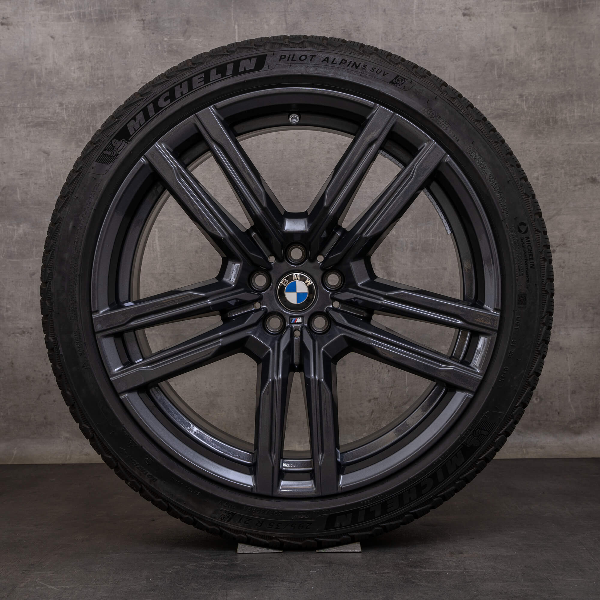 Oryginalne koła zimowe BMW X5M X6M 21 cali F95 F96 felgi stylizacja 808 M 8090794 8090795 orbit szary połysk