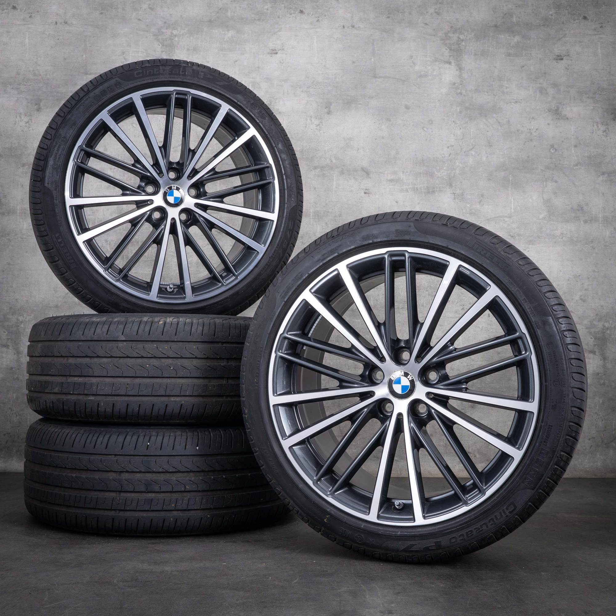 Original BMW 5er Felgen 19 Zoll G30 G31 Sommerräder Styling 635 6894839 6894840 orbitgrey glanzgedreht