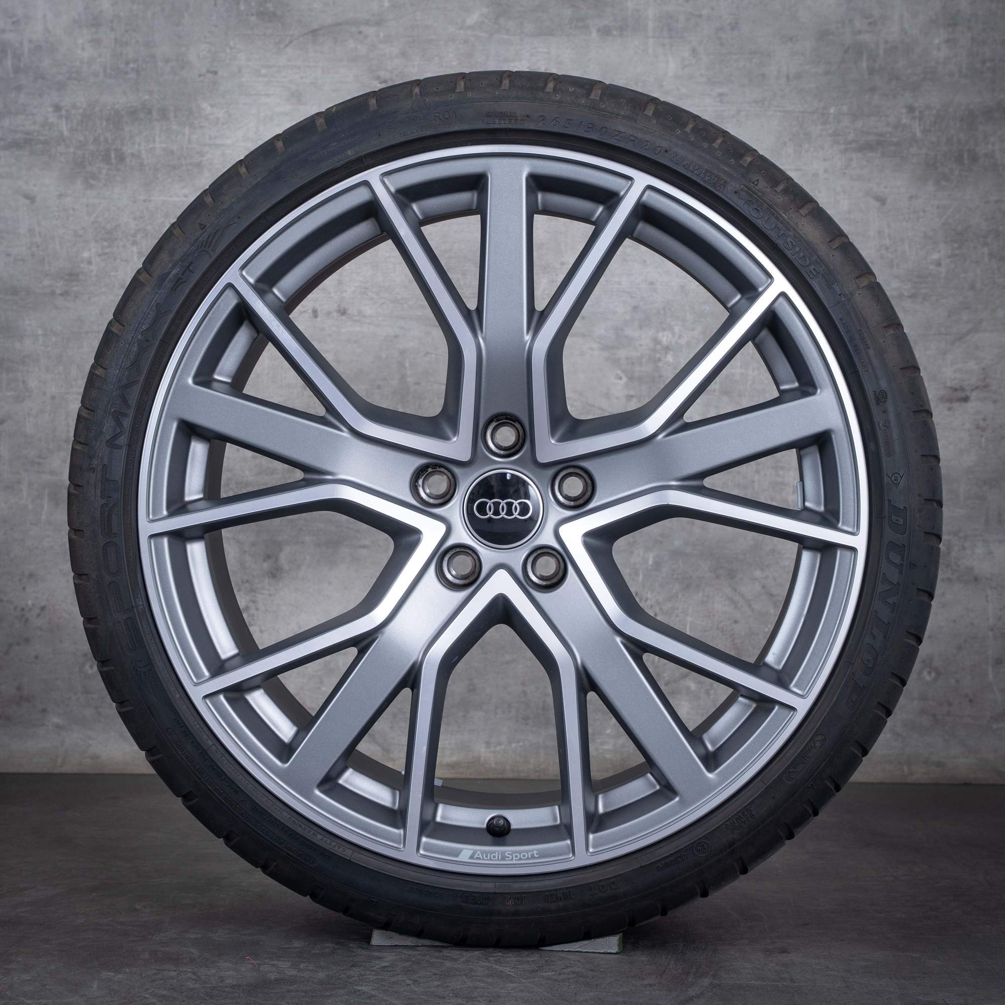 Alkuperäiset Audi A5 S5 vanteet 20 tuuman F5 8W B9 kesäpyörät 8W0601025EG titan matta kiillotettu