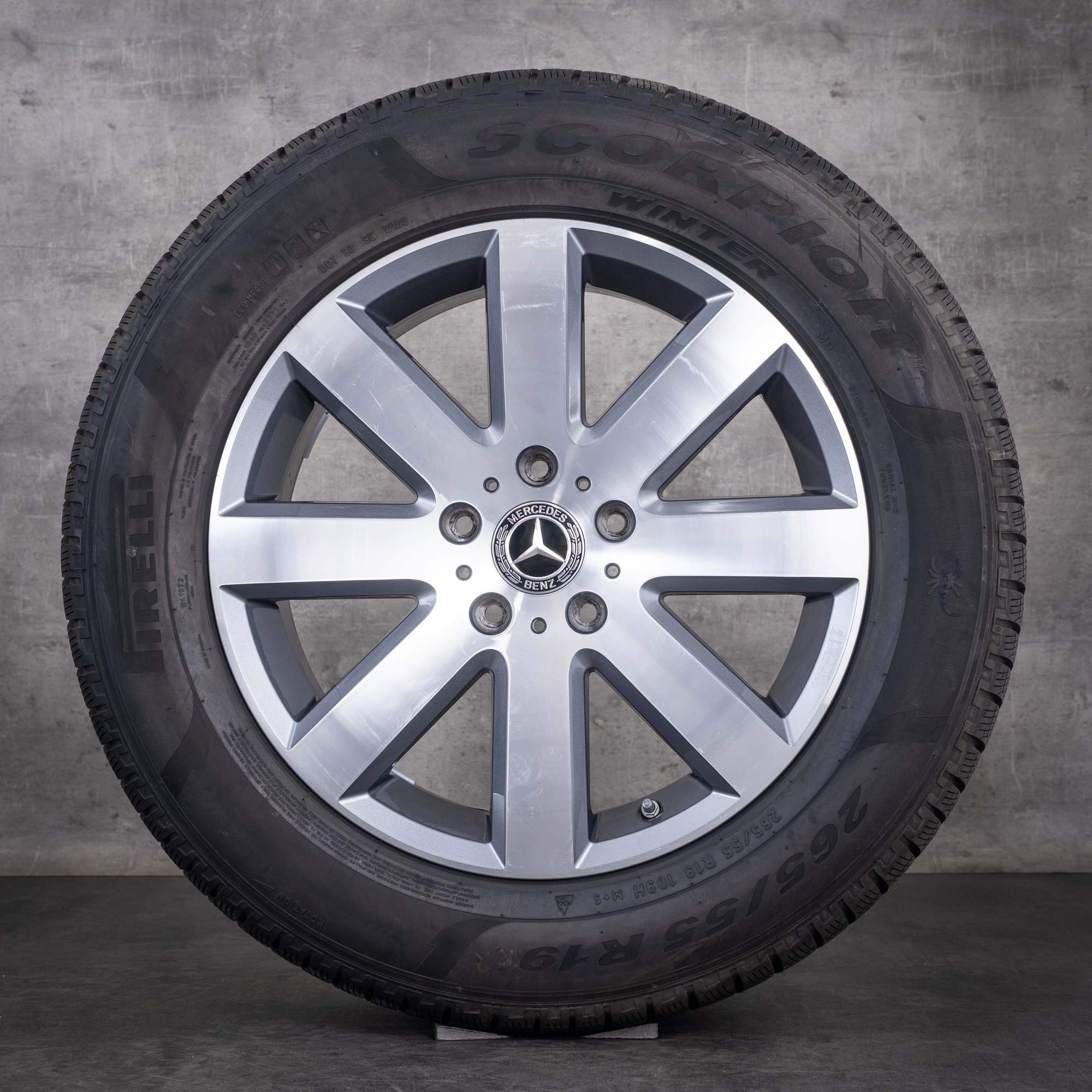 Jante originale Mercedes-Benz Clasa G pentru anvelope de iarnă 19 inci W463A G450 d A4634011000 culoare „Himalaya Grey” jante diamantate