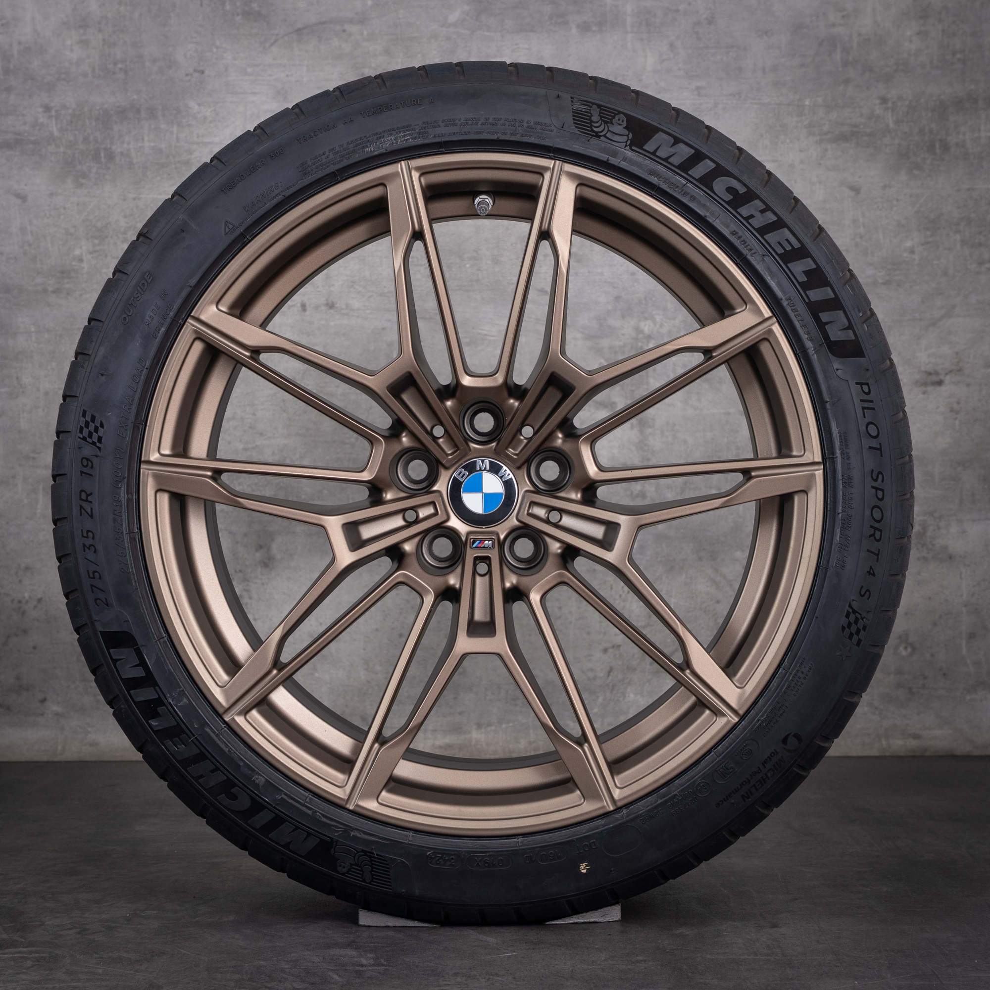 Originale BMW M3 M4-felger 19 20 tommer G80 G82 G83 Sommerhjul 8093832 8093833 Styling 825 matt bronse