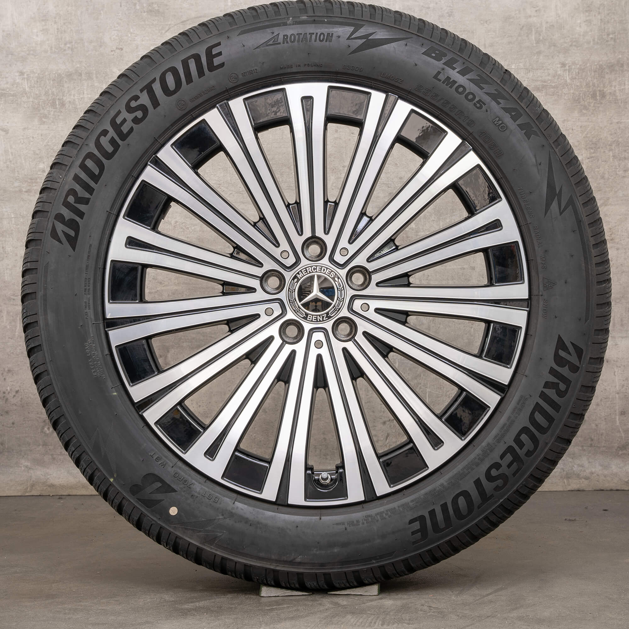 Originele Mercedes EQS Winterrder 19 inch V297 velgen A2974010500 zwart glanzend gedraaid