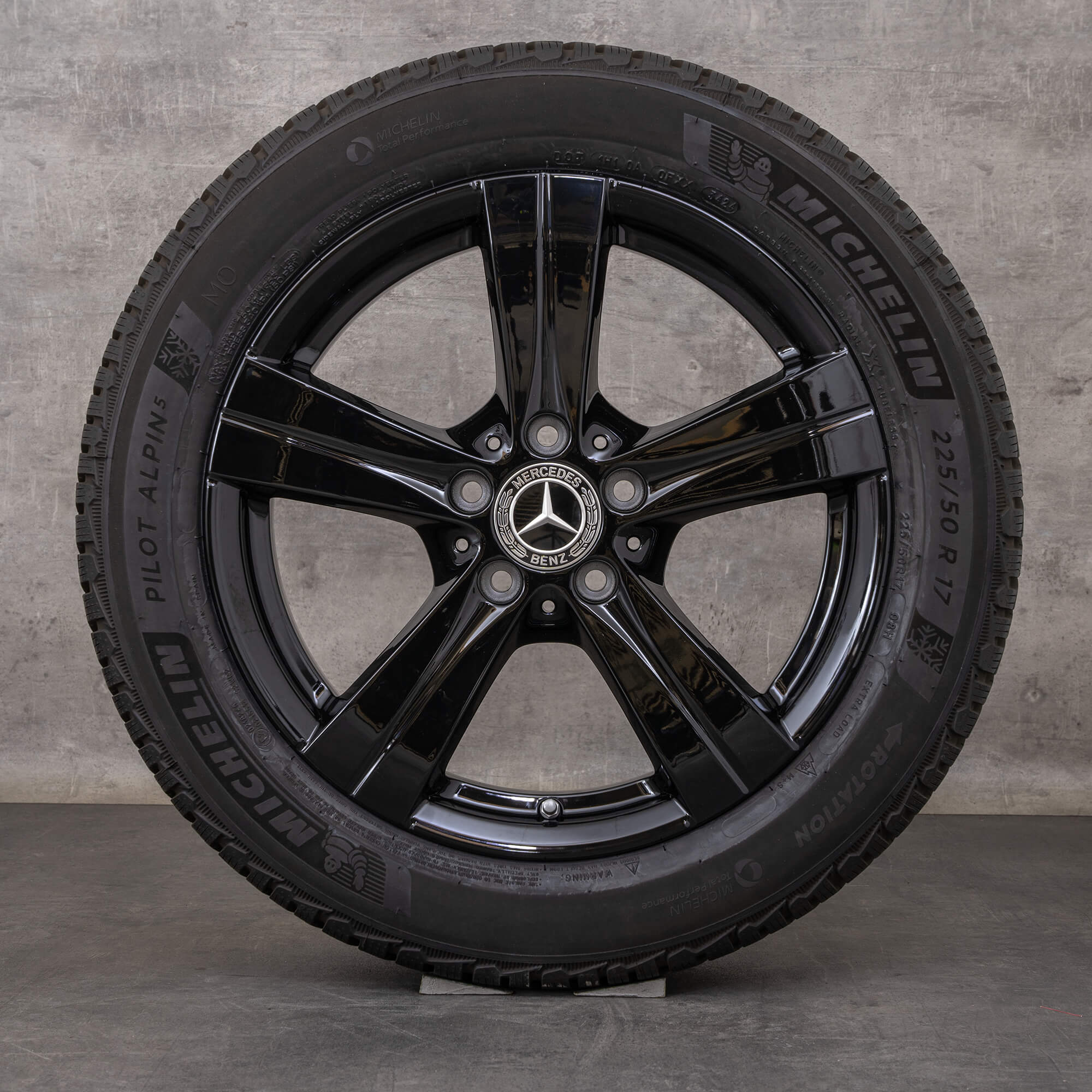 Oryginalał Mercedes Benz Klasa C koła zimowe 17 cali W206 S206 C300 Felgi Hybryda A2064014500 A2064014600 czarny błyszczący