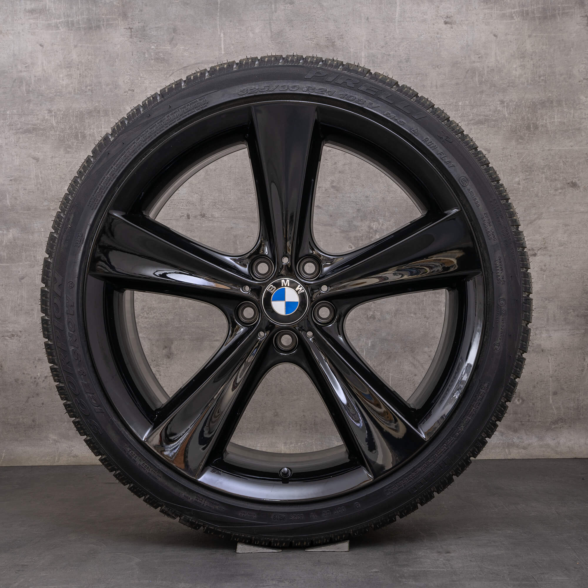 Original BMW X5 X6 Winterräder 21 Zoll E70 F15 F16 Felgen Styling 128 6771425 6771426 schwarz glanz