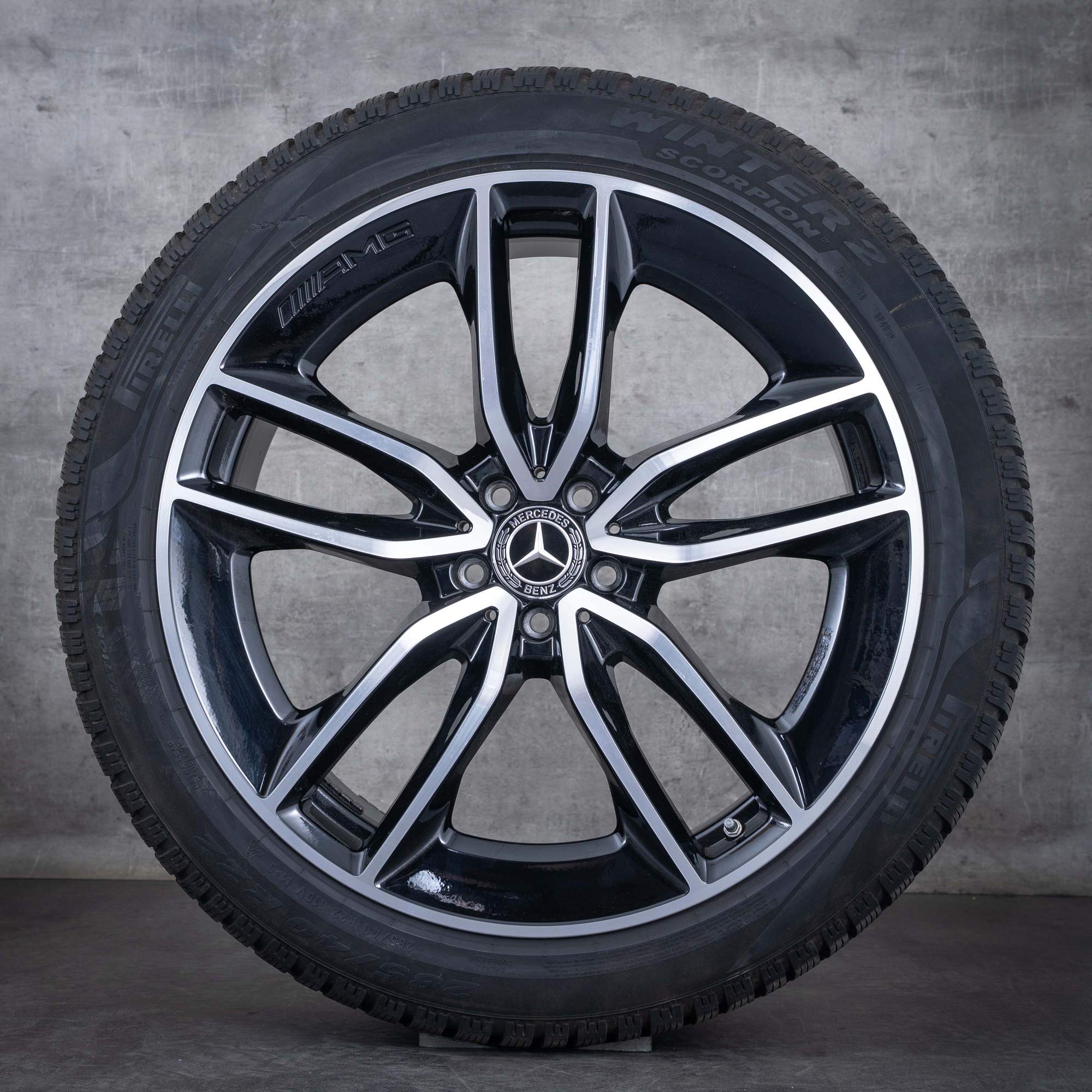 Oryginalne koła zimowe Mercedes Benz GLE AMG 22 cale V167 C167 Felgi A1674013600 A1674013700 czarne Polerowane