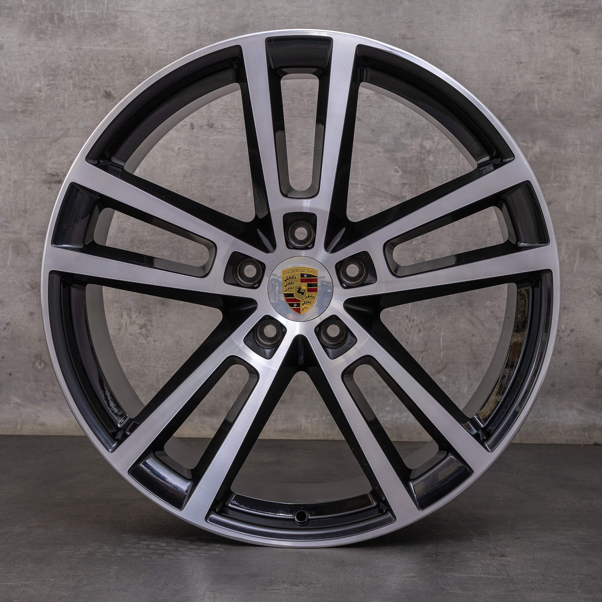 Alkuperäiset Porsche Cayenne 9YA II 22 tuuman vanteet 9Y0601025CK 9Y0601025CL Exclusive Design Sport kiillotettu