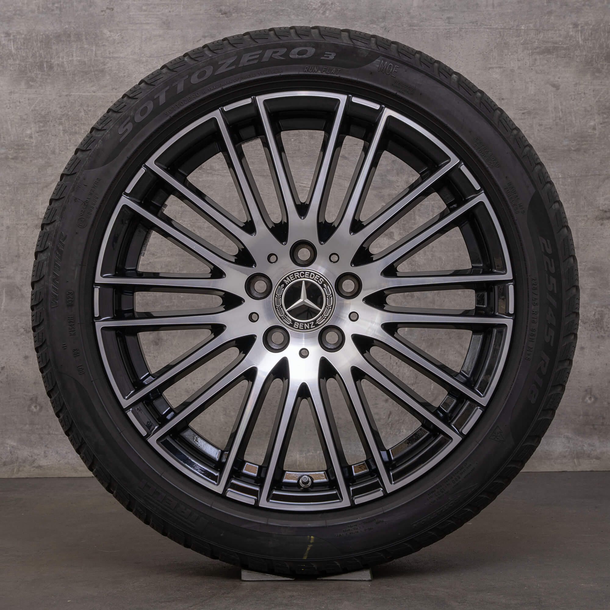 OEM Mercedes Benz C-Class winter wheels 18 inch W206 S206 rims A2064014900 DOT 23 black glossy turned