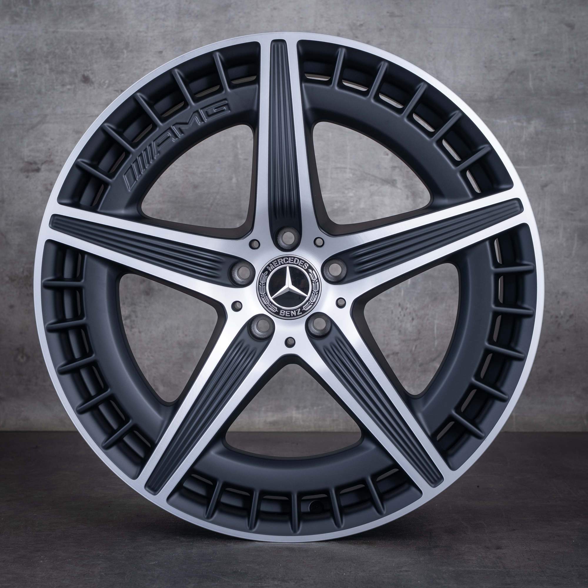 Jante originale Mercedes-Benz EQE 43 53 AMG de 21 de inci 4MATIC X294 A2944011400 negru mat față diamantată NOI