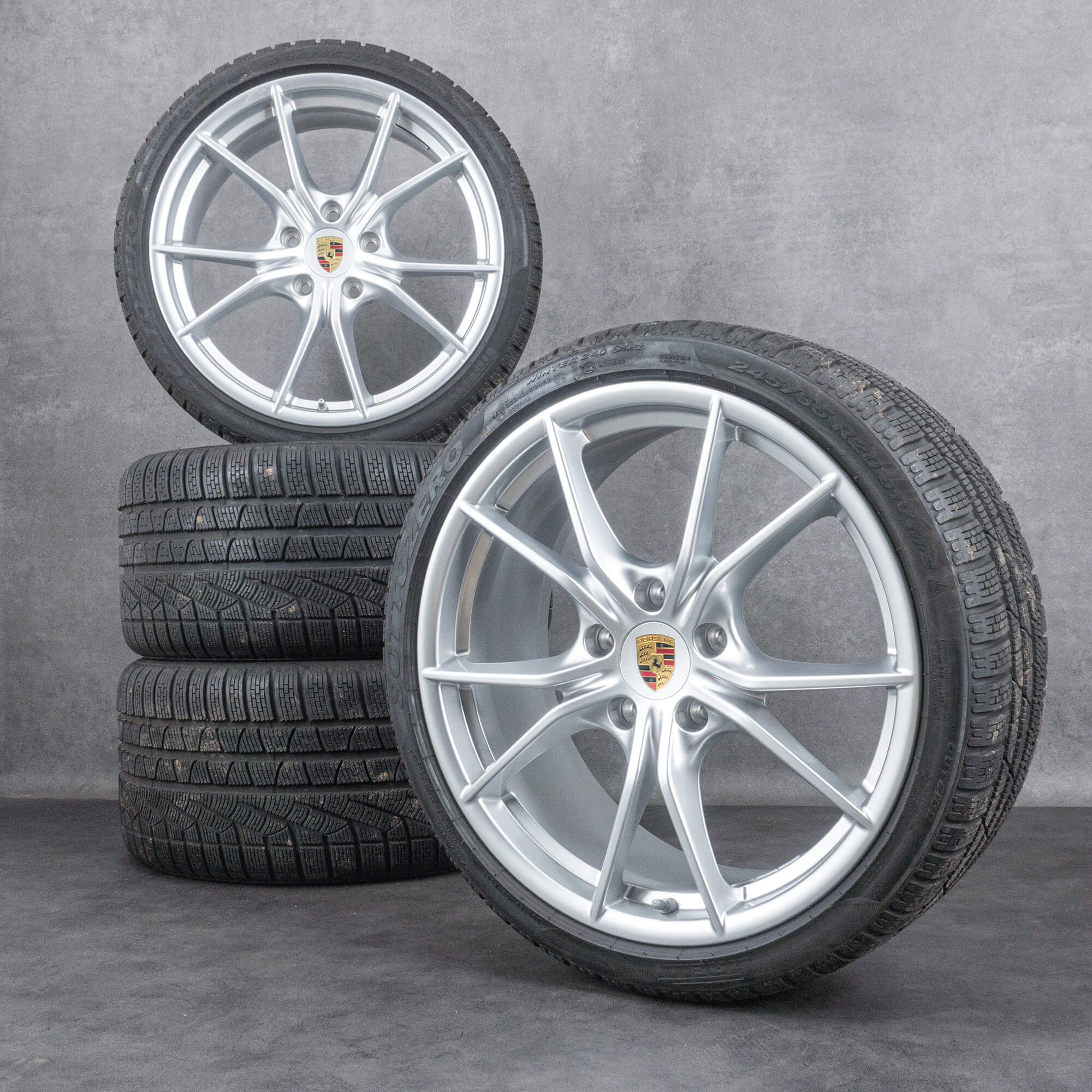 Originele Porsche velgen 20 inch 991.2 C2 Carrera winterbanden winterwielen zilver
