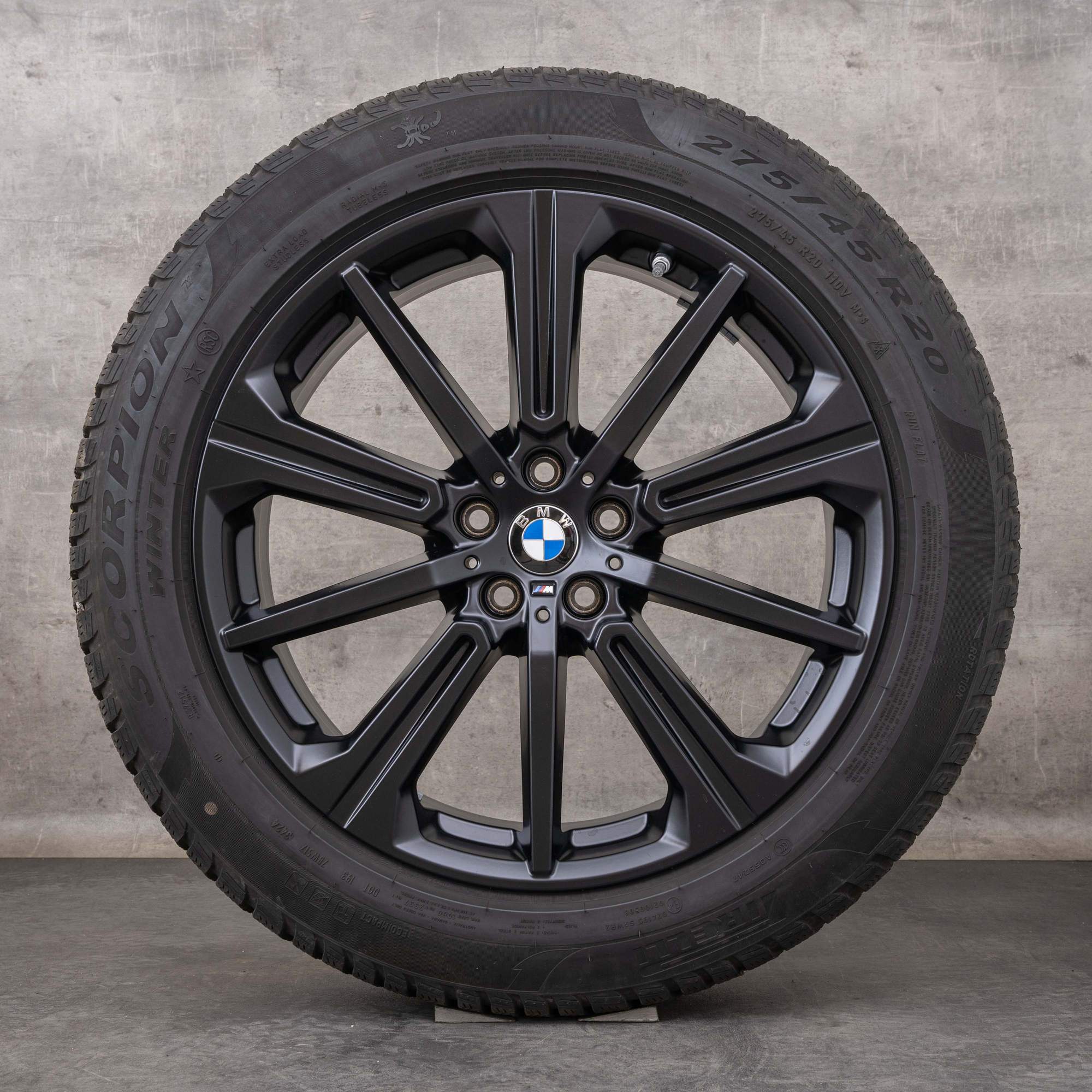 Alkuperäiset BMW X5 X6 talvirenkaat 20 tuuman G05 G06 vanteet styling 748 M 6883765 musta matta