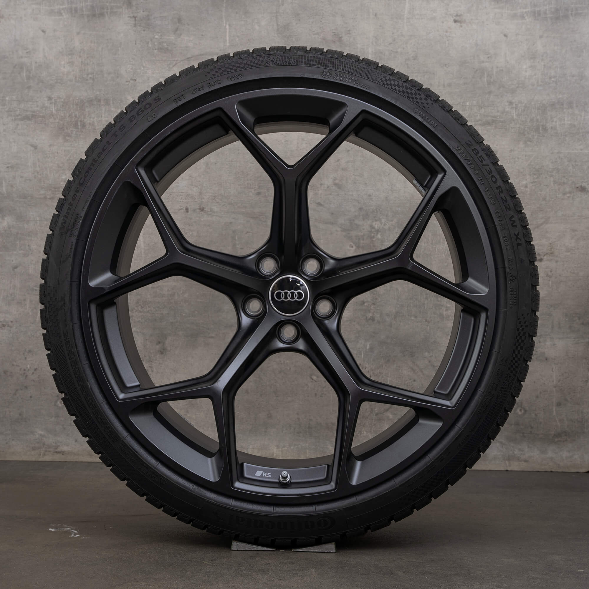 OEM Audi RS6 RS7 winter wheels 22 inch 4K C8 rims 4K0601025BM honeycomb design black satin matt