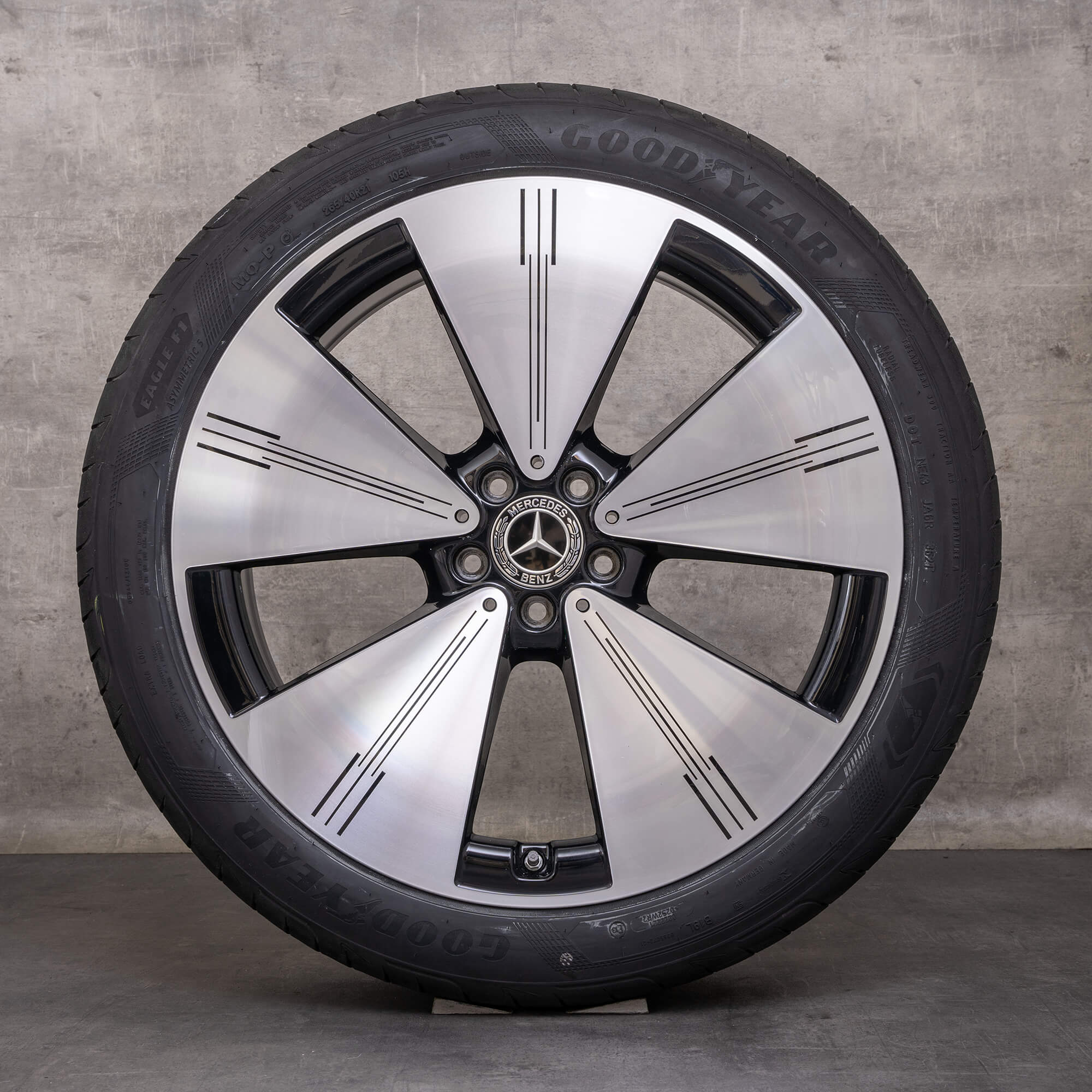 Llantas originales Mercedes Benz EQS de 21 pulgadas V297 llantas verano A2974011100 negro brillante torneado