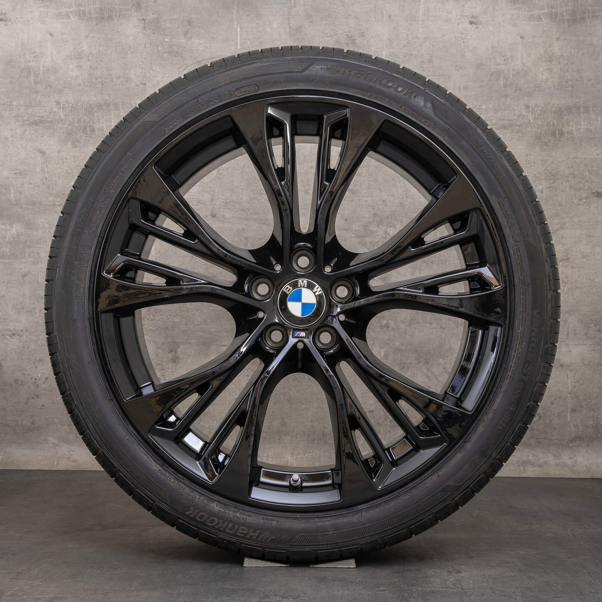 Original BMW X5 X6 jante 21 inch E70 F15 E71 F16 stil roți de vară 599 M 6859423 6859424 negru lucios