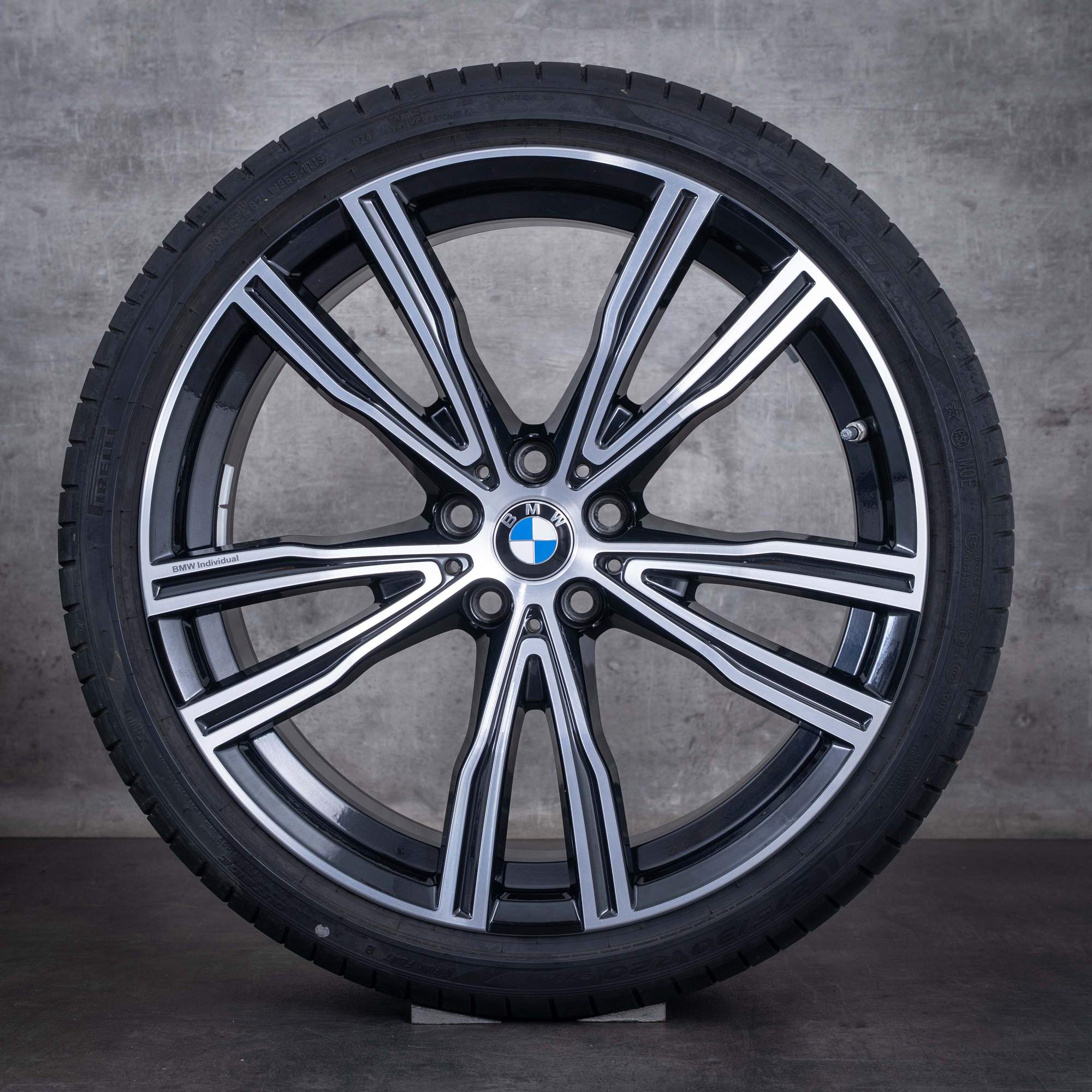 Alkuperäiset BMW 8-sarjan 20 tuuman vanteet G14 G15 G16 kesärenkaat Styling 730 8072027 8072028 jet black uni etuosa diamond cut