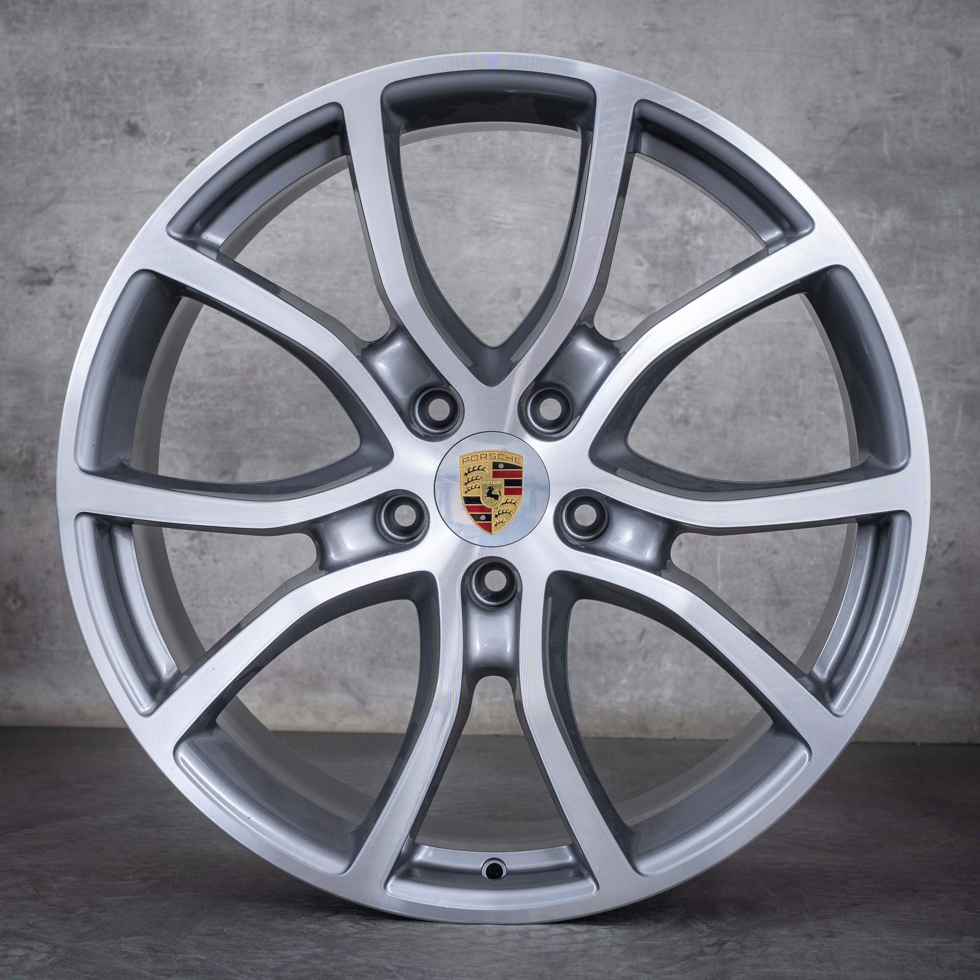 Alkuperäiset Porsche Cayenne 9YA 21 tuuman vanteet I II 9Y0601025BH 9Y0601025BJ platina hopea kiillotettu