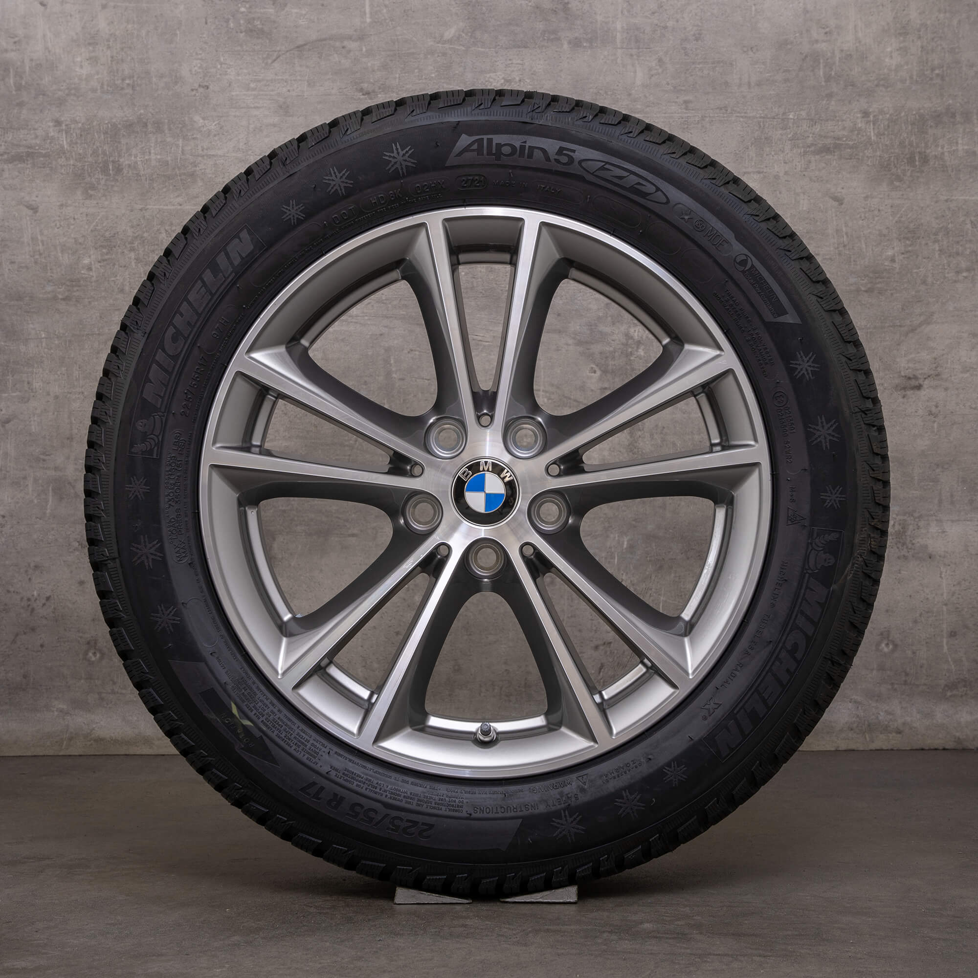 Jantes de inverno originais BMW Série 5 17 polegadas G30 G31 jantes estilo 631 6863417 cinzento ferroso polimento dianteiro NOVO