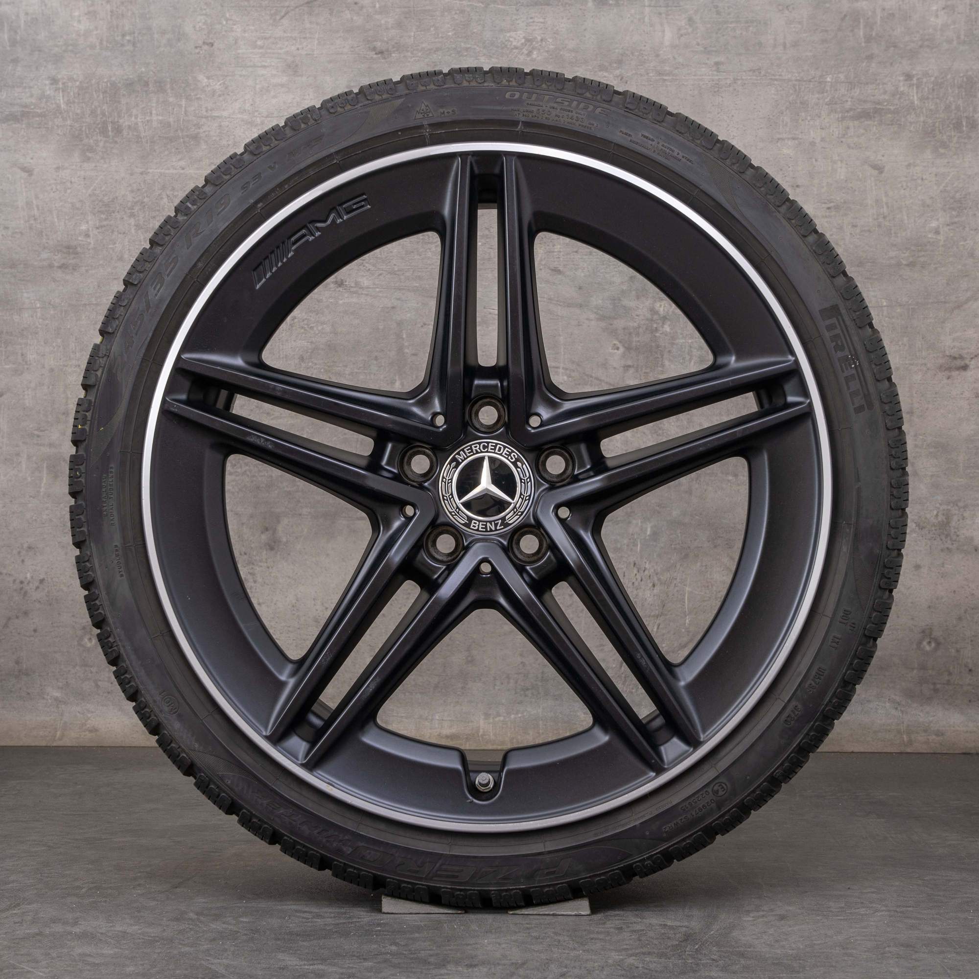 Oryginał Mercedes Benz Klasa A 45 CLA AMG felgi 19 cali W177 X118 C118 koła letnie A1774012300 czarny mat polerowane