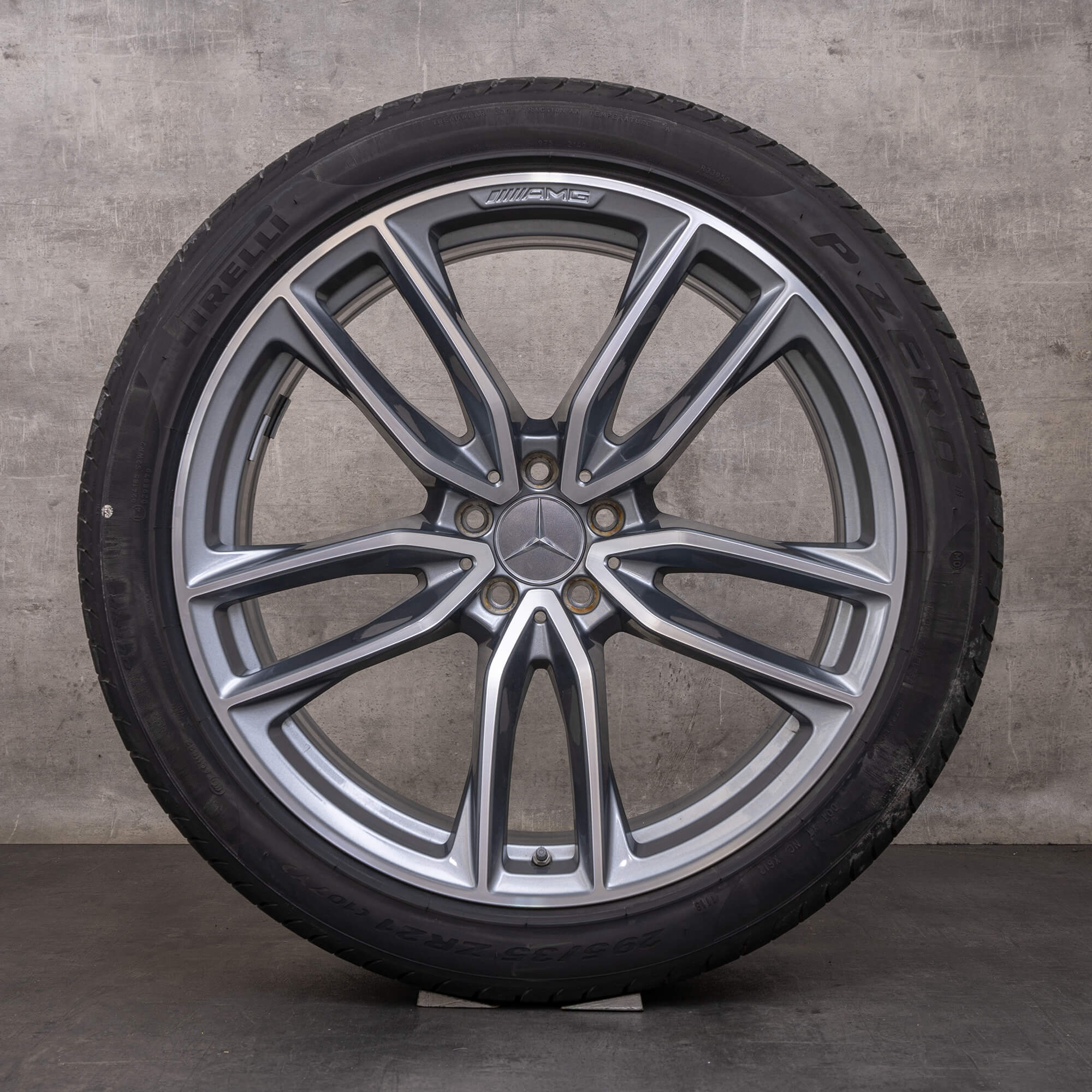 Oryginał Mercedes Benz GLC 63 & S AMG felgi 21 cali C253 X253 koła letnie A2534013800 A2534013900 himalaya szary polerowane