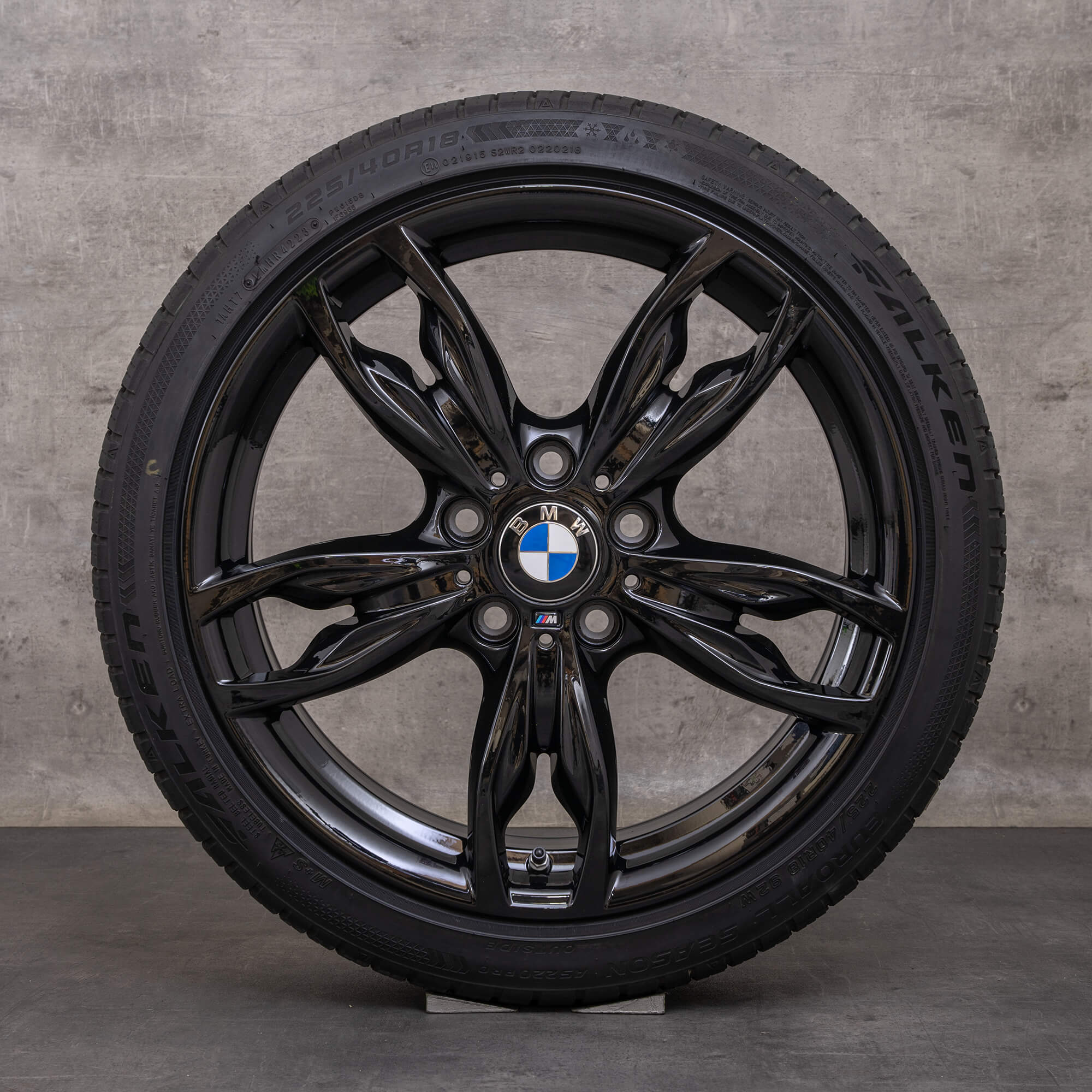 Original BMW 2er Felgen 18 Zoll F22 F23 Allwetterreifen Styling 436 M 7845870 schwarz glanz