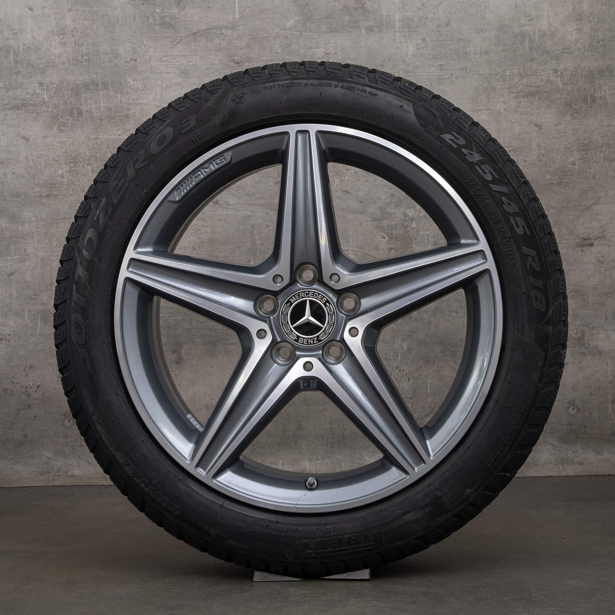 Llantas originales AMG Mercedes Benz Clase E de invierno 18 pulgadas W213 S213 A238 C238 llantas A2134011800 A2134011900 gris himalaya brillante torneado