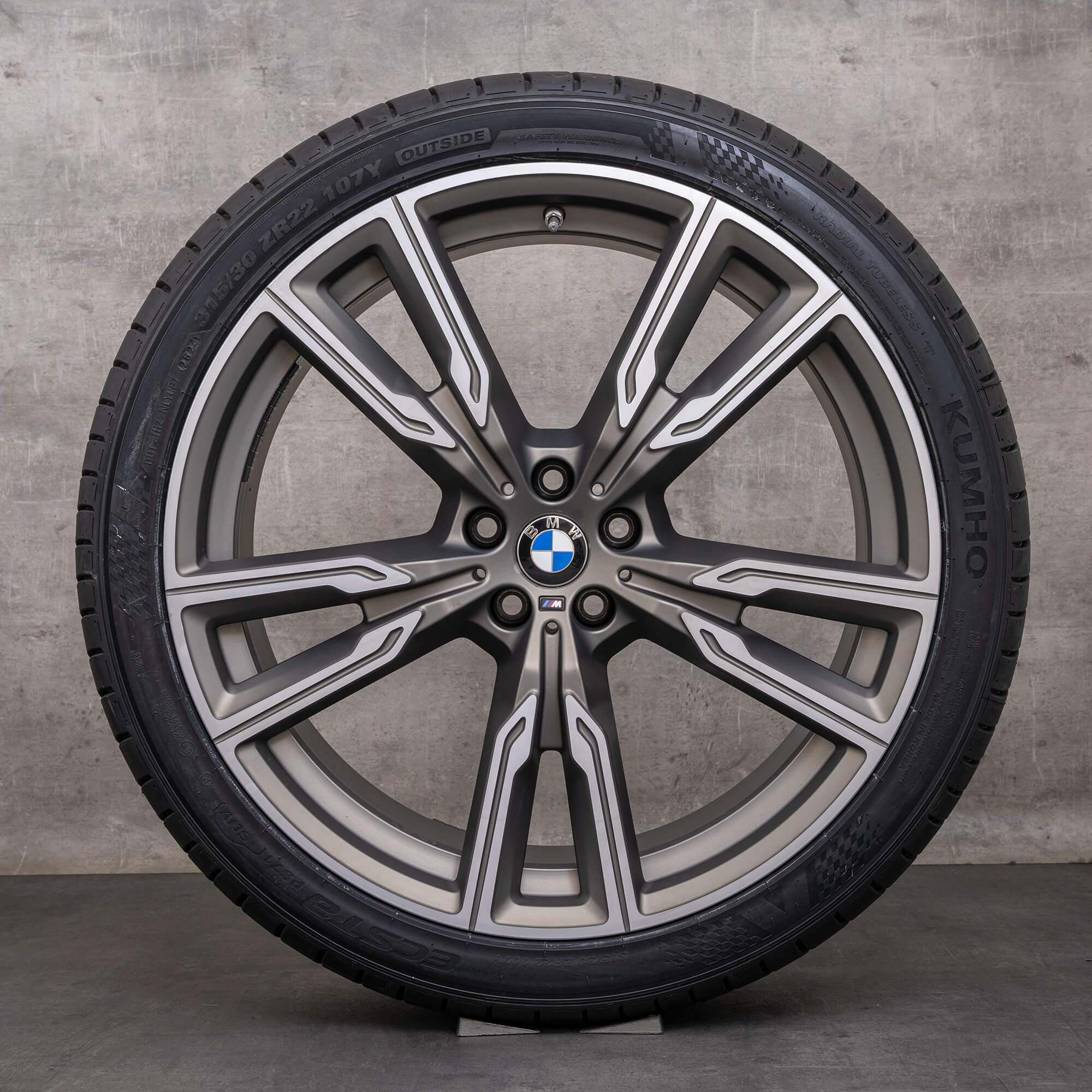 Original BMW X5 X6 Felgen 22 Zoll G05 G06 Sommerräder 8072002 8072003 Styling 747 M ceriumgrey matt glanzgedreht