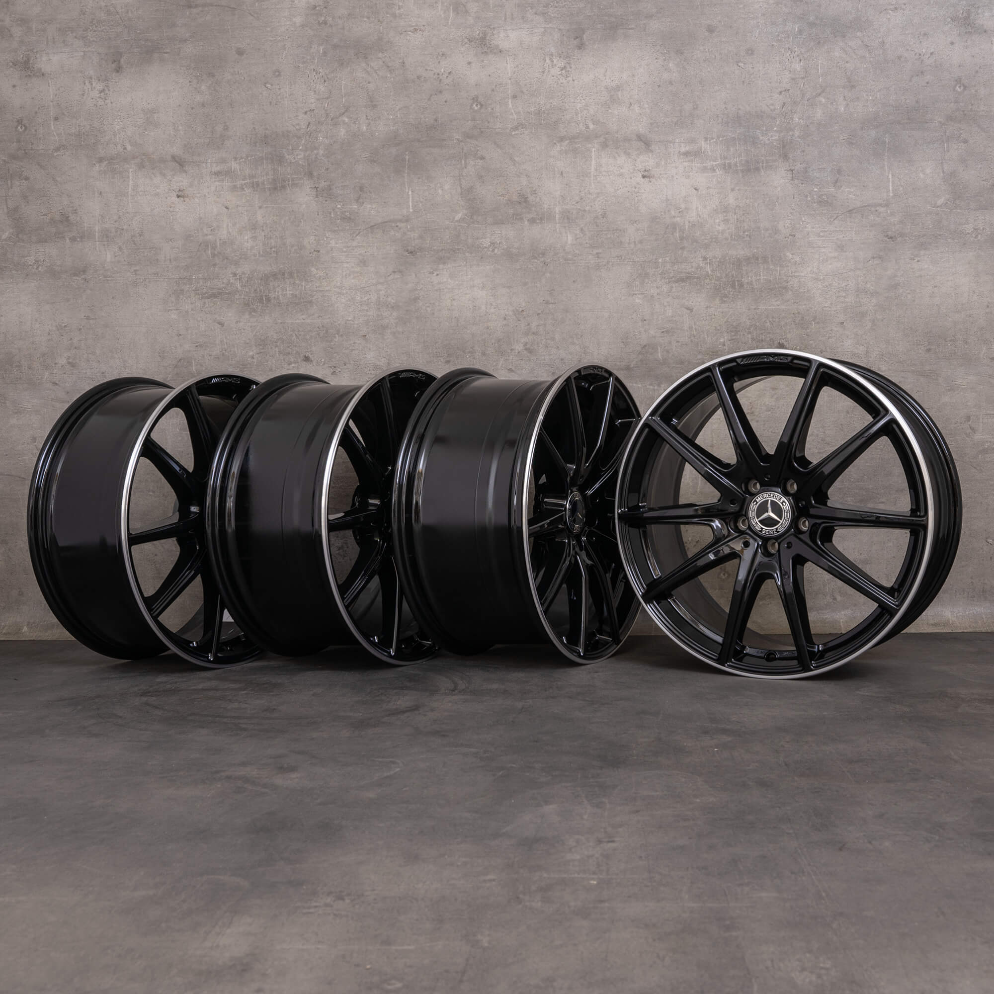 Jantes Mercedes Benz Classe S e S63 S65 AMG de 20 polegadas W222 A2224014000 A2224014100 preto brilhante torneado