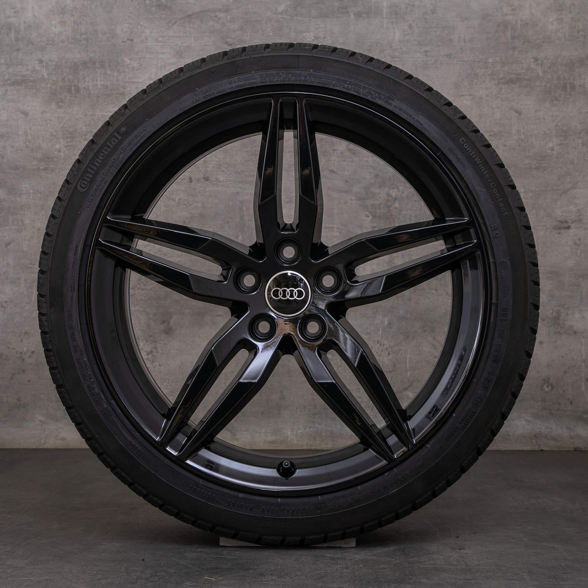 Original Audi A5 S5 Winterräder 19 Zoll F5 8W B9 Felgen 8W0601025AM schwarz glanz