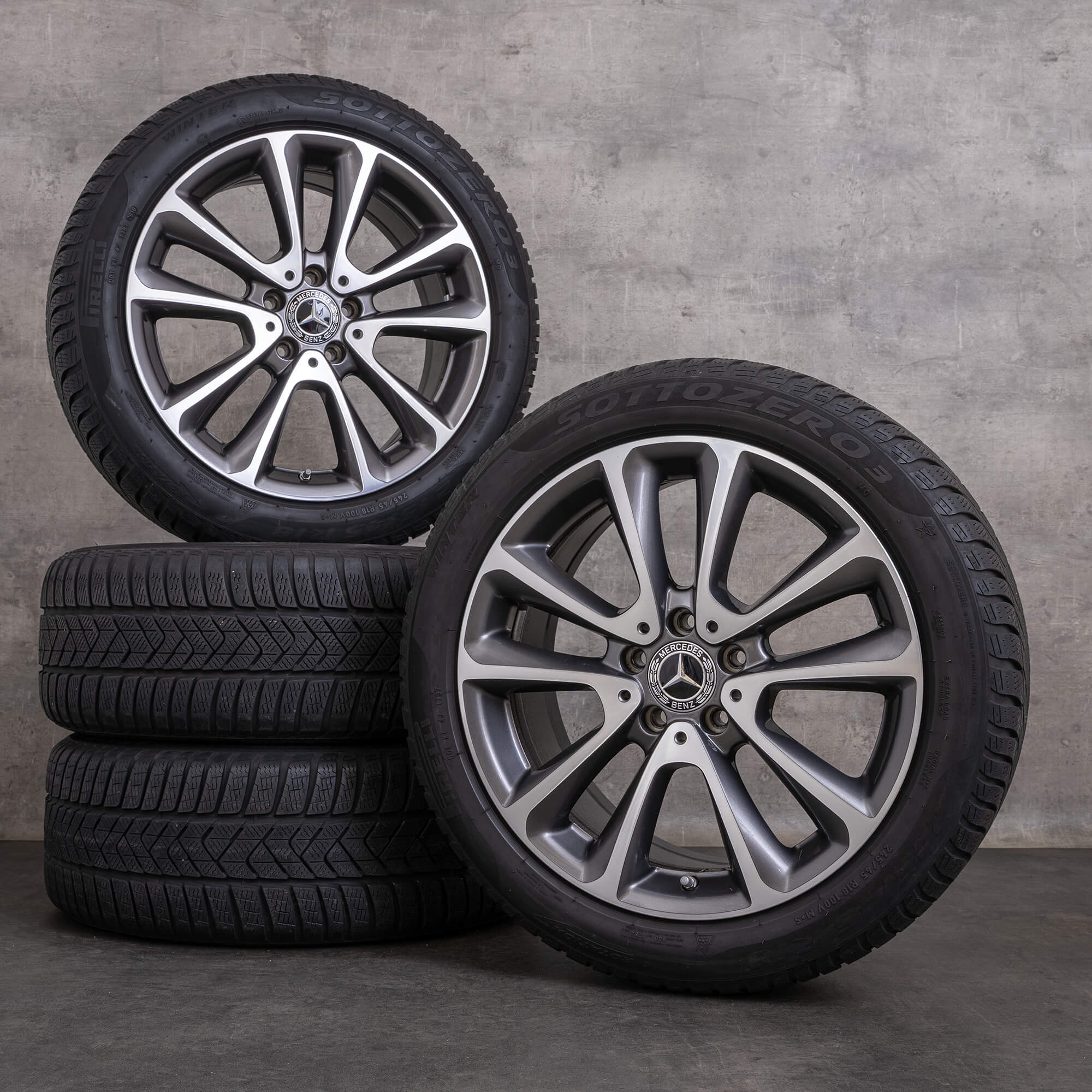 Orijinal Mercedes Benz E-Serisi kış jant lastik 18 inç W213 S213 C238 A238 jantlar A2134011600 himalaya gri parlak tornalı