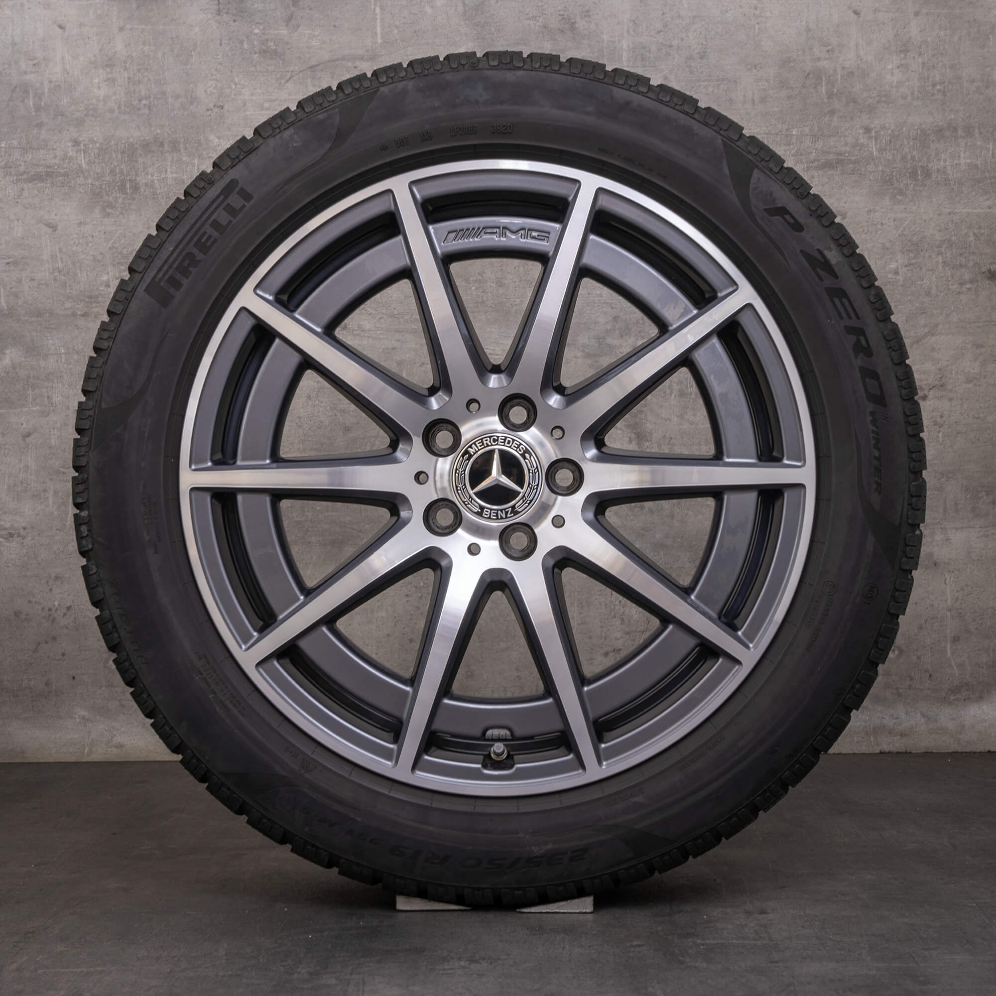 OEM Mercedes Benz GLA GLB 35 45 S 4Matic AMG snow tire packages 19 inch H247 X247 Rims A2474011900 himalaya grey glossy turned