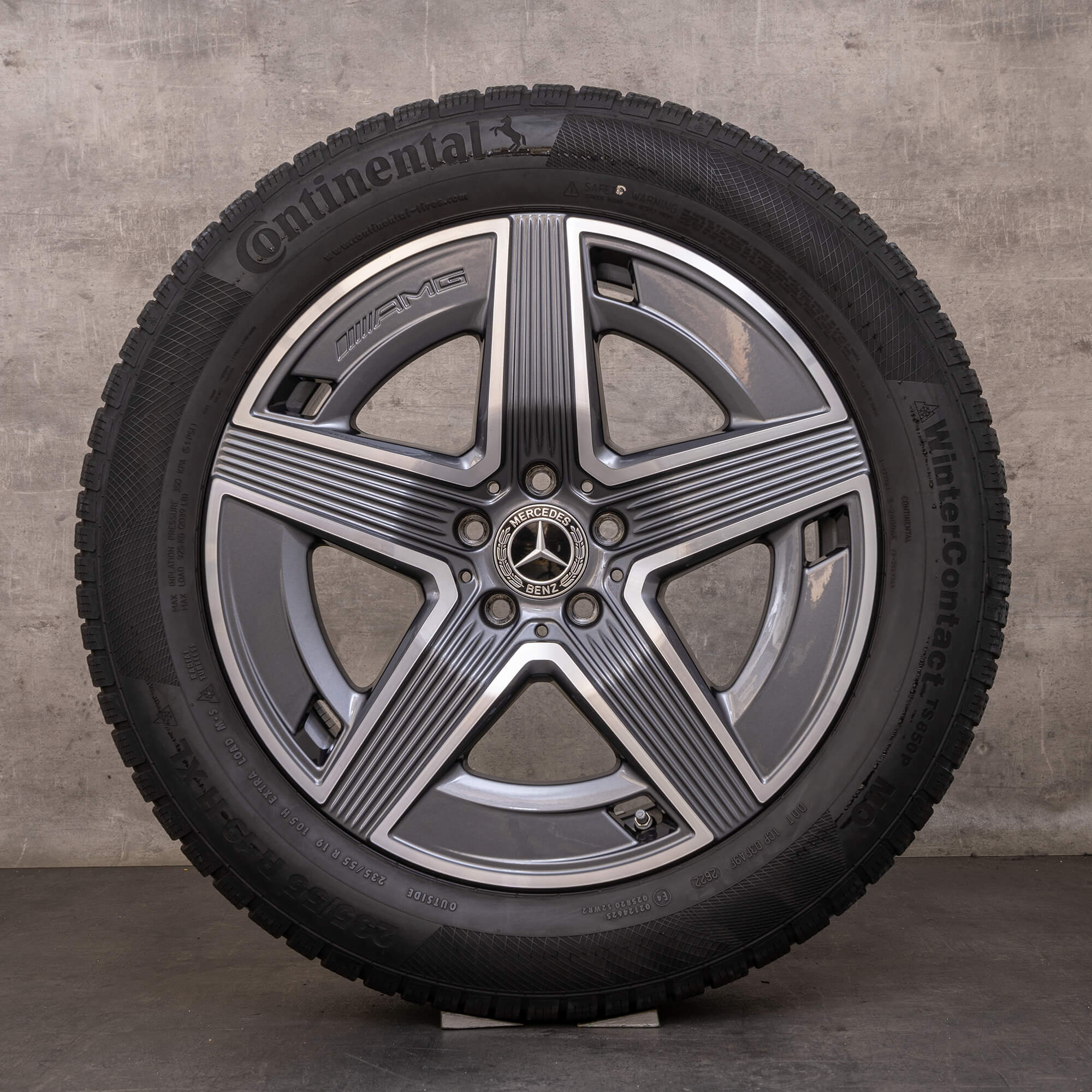 Oem Mercedes Benz GLC SUV AMG pneus hiver 19 pouces X254 C254 jantes A2544010400 himalaya grey brillant