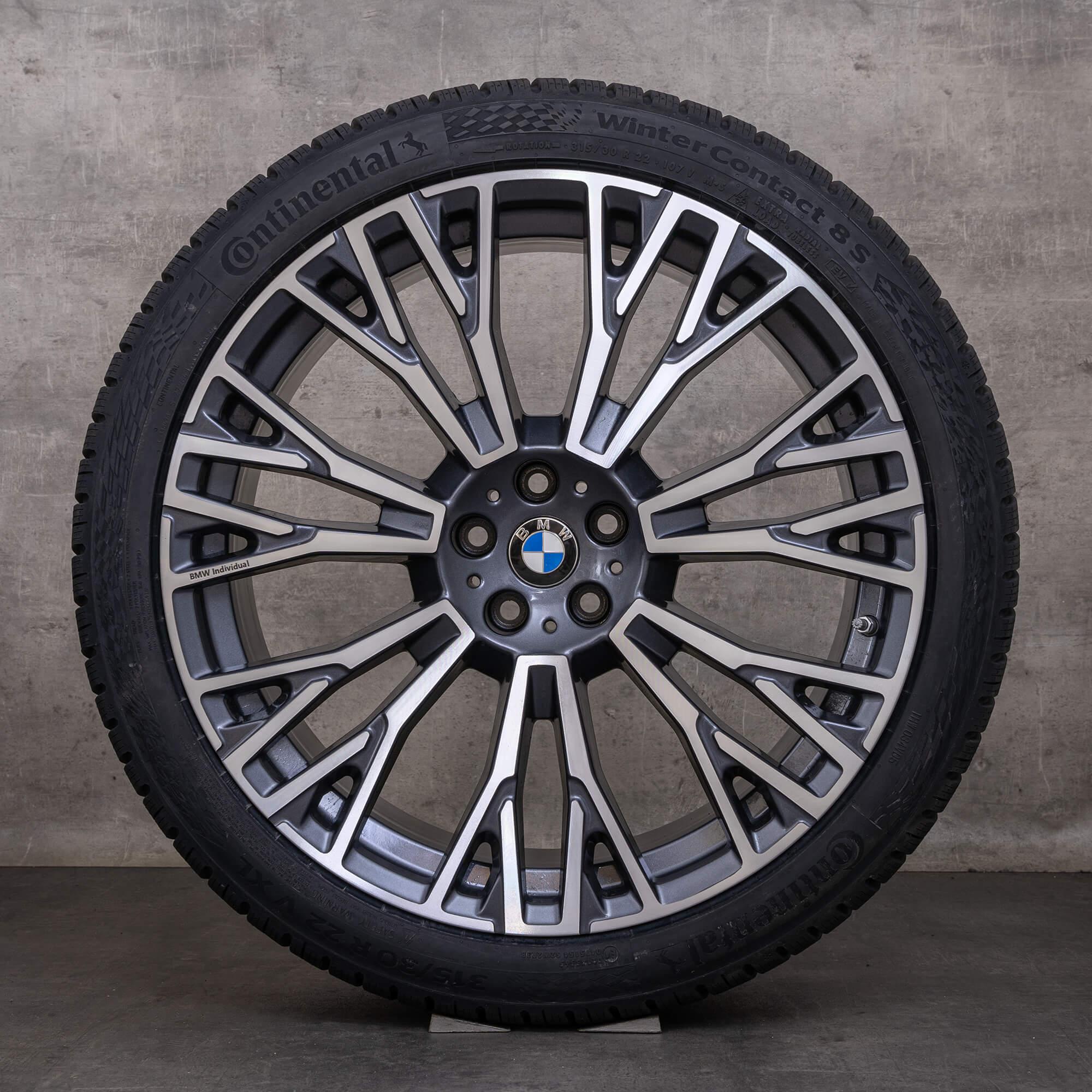 Jantes e pneus inverno originais BMW X5 X6 22 polegadas G05 G06 jantes 6883763 6883764 Styling 745i orbit grey glossy turned NEW