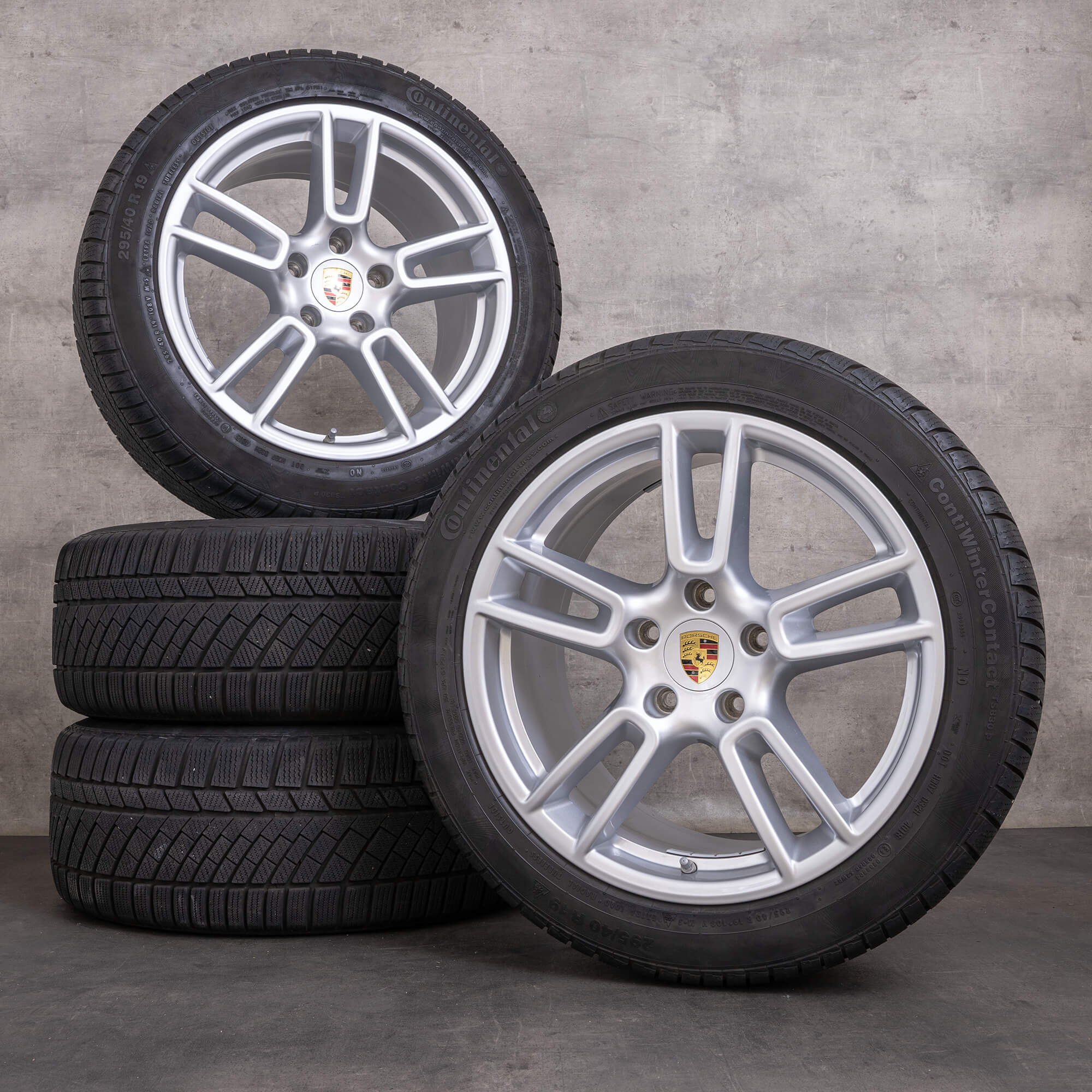 OEM Porsche Panamera snow tire packages 19 inch 971 Rims 971601025 971601025F Brilliant Silver Metallic
