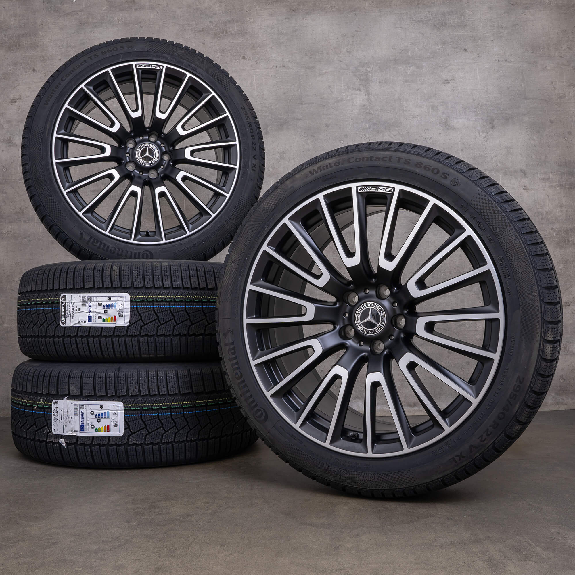 Originale Mercedes Benz G-Klasse G 63 AMG vinterhjul 22 tommer W465 W463A fælge A4654011000 sort satin finish NYT