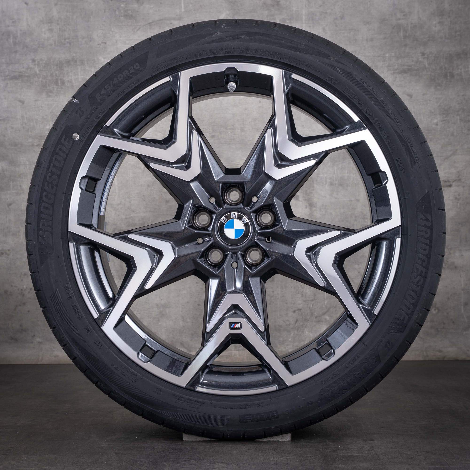 Original BMW X1 iX1 X2 iX2 Felgen 20 Zoll U11 U10 Sommerräder Styling 873 M 6898053 midnight grey glanzgedreht