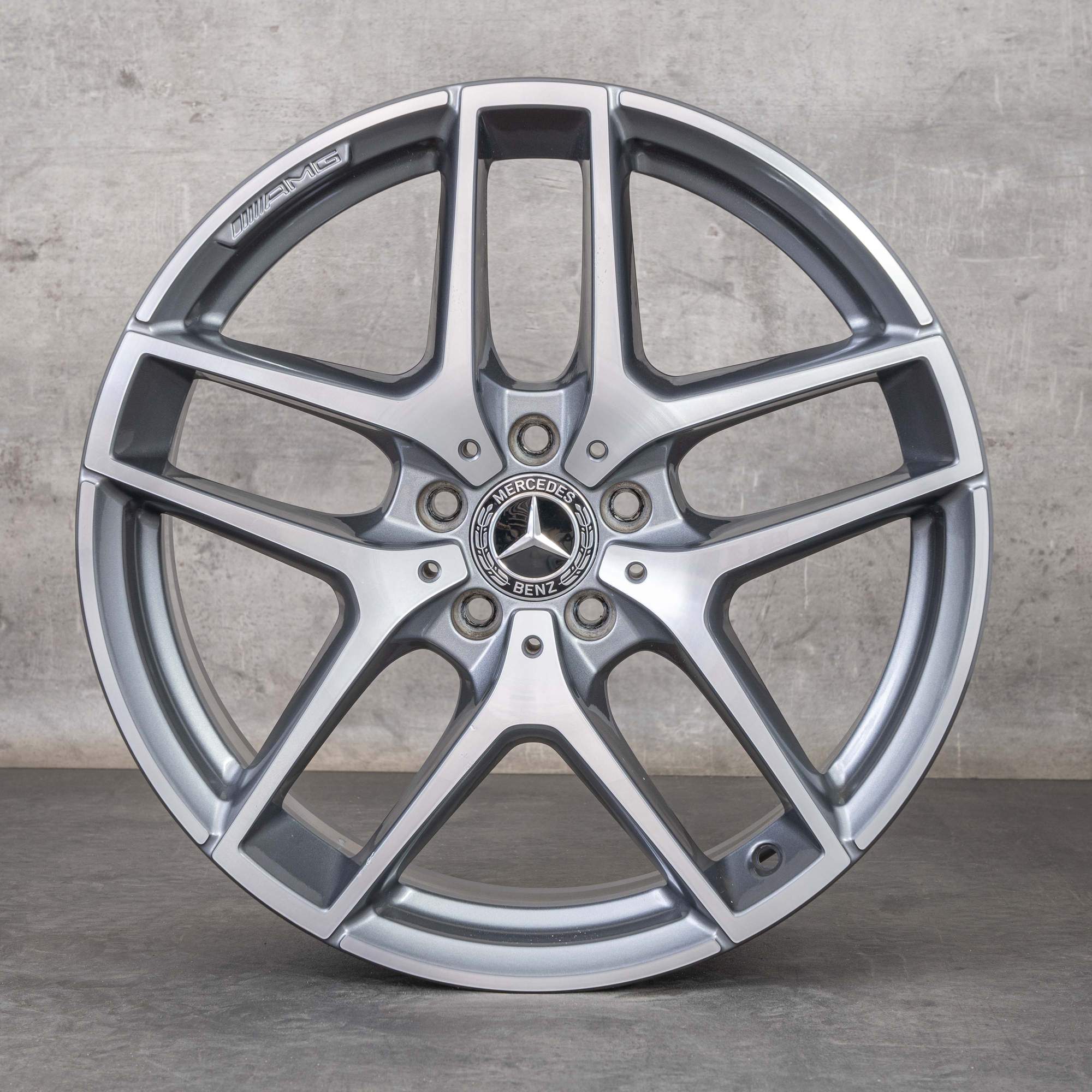 Oryginalne felgi Mercedes Benz GLC & 43 AMG 19 cali C253 X253 A2534011800 szary himalaya polerowane aluminiowe