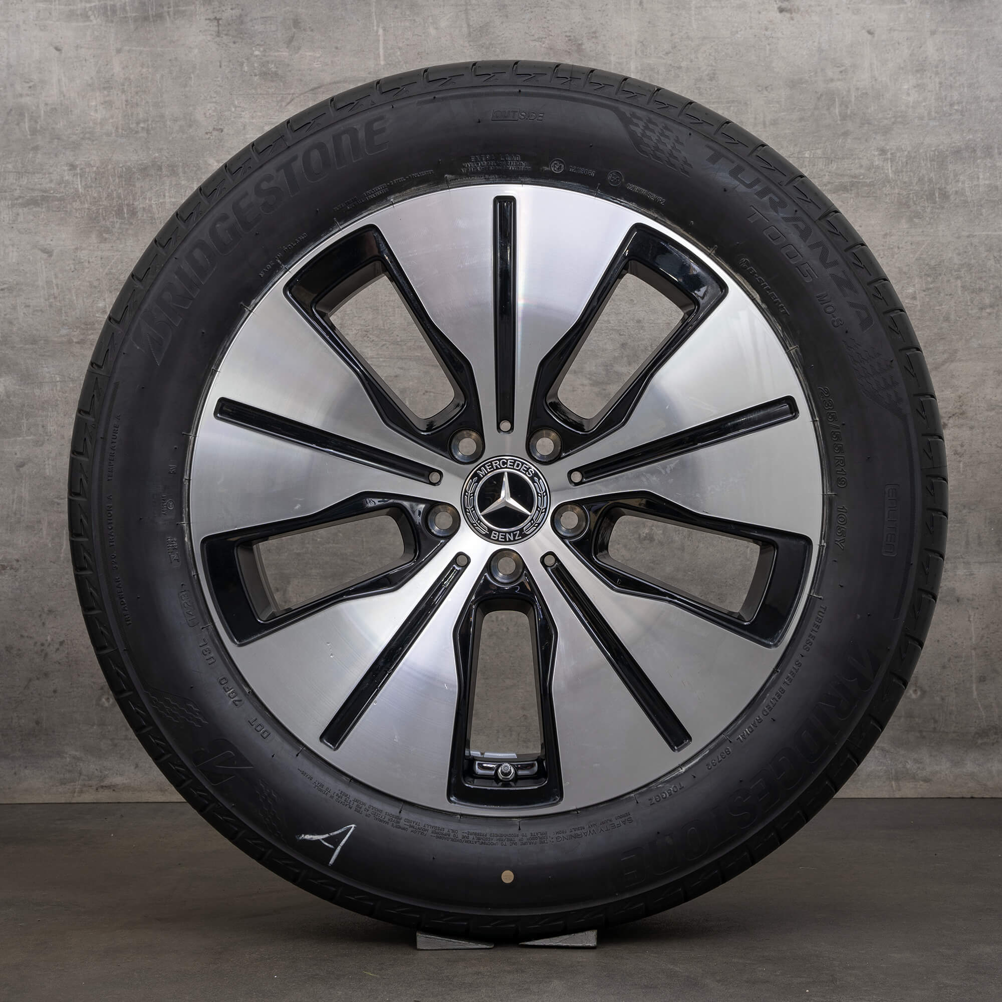 Original Mercedes Benz EQC llantas de invierno 19 pulgadas N293 A2934010100 negro brillante torneado NUEVO