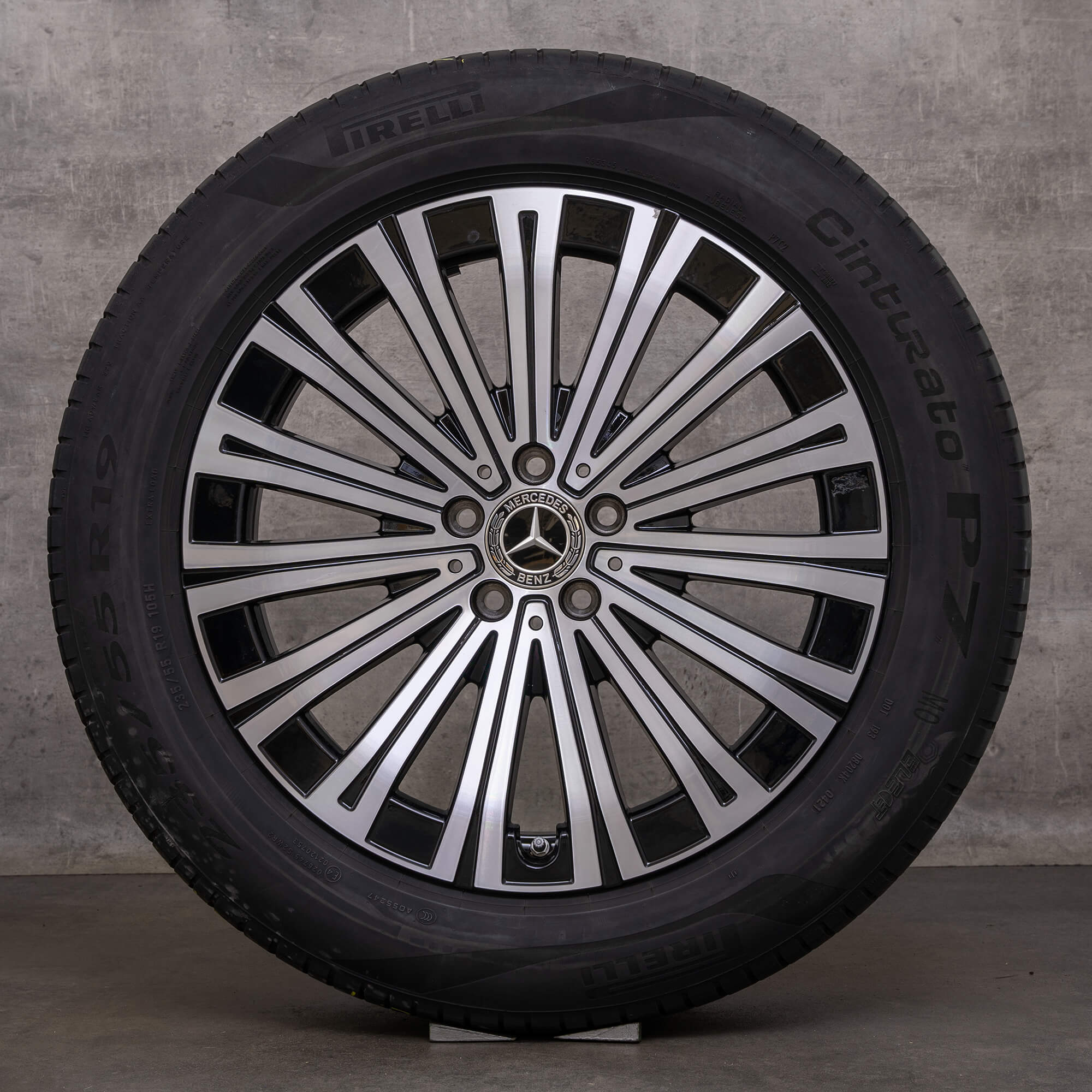 Original Mercedes Benz EQS Jantes 19 pouces V297 Roues d'été A2974010500 noir brillant
