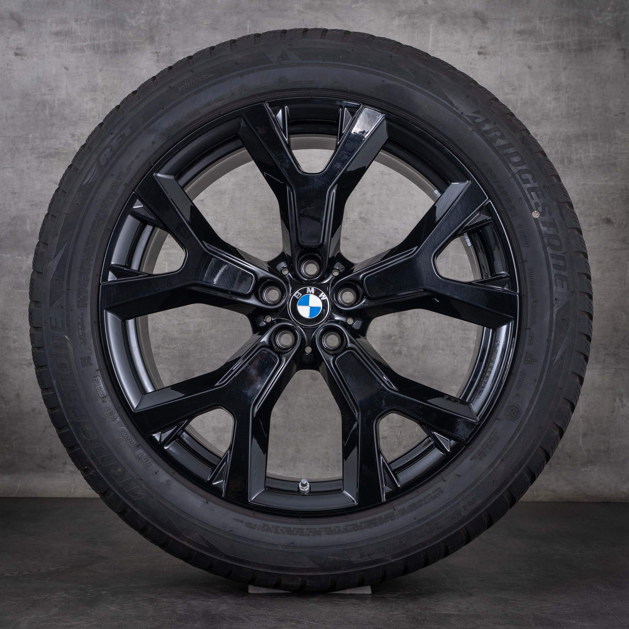 Alkuperäiset BMW X7 -talvirenkaat, 21 tuumaa, G07-vanteet, malli 752, 6885461, kiiltävä musta