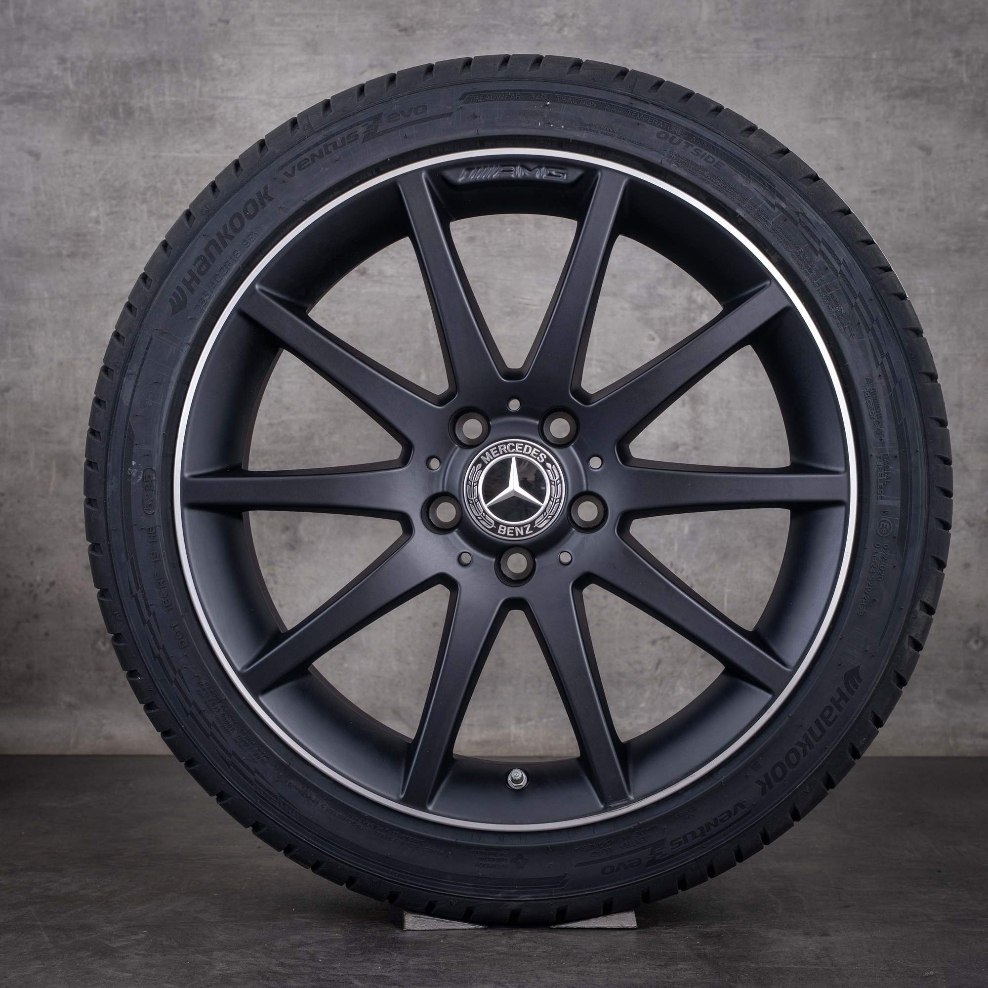 Original Mercedes Benz SLK 55 SLC 43 AMG Felgen 18 Zoll R172 Sommerräder A1724013002 schwarz matt glanzgedreht