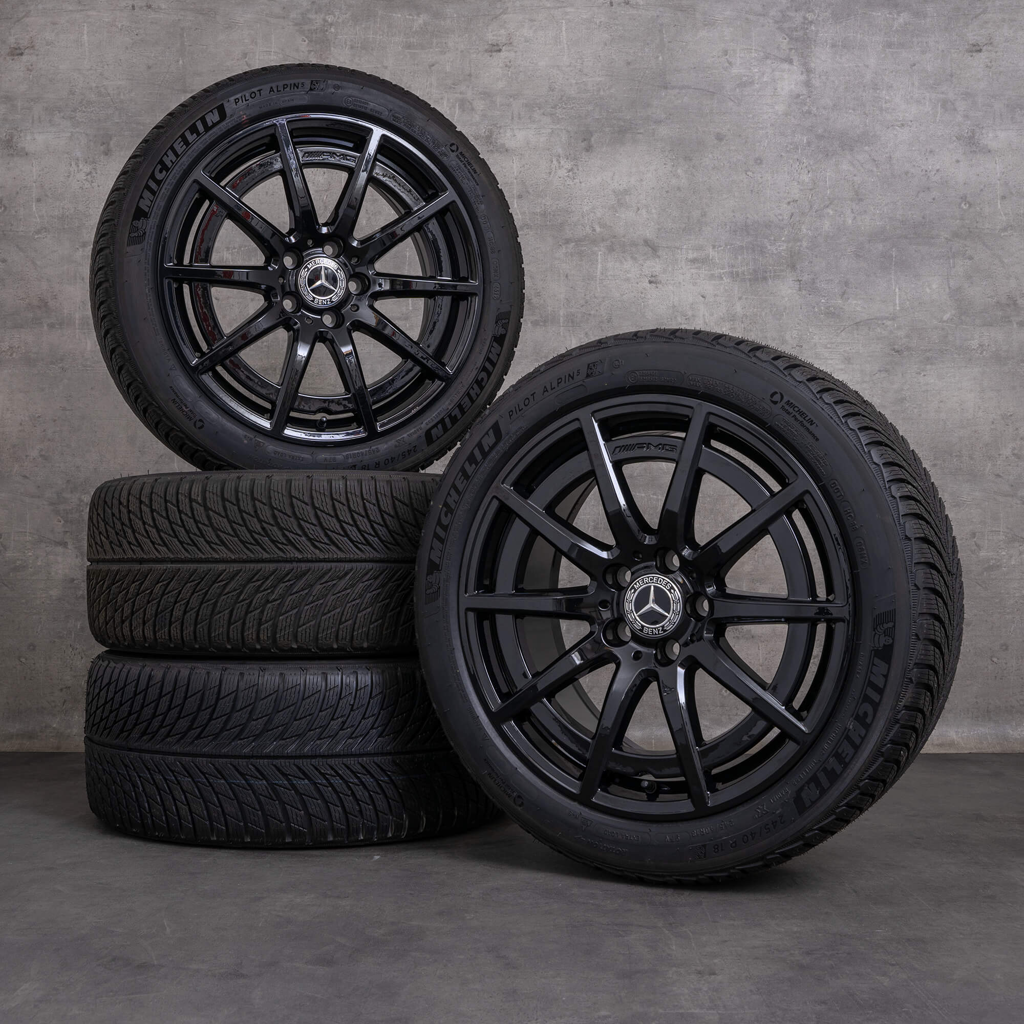 Originální Mercedes Benz A-Class A 45 CLA AMG Winterrder 18" alu kola W177 V177 C118 X118 A1774012100 černá lesklá