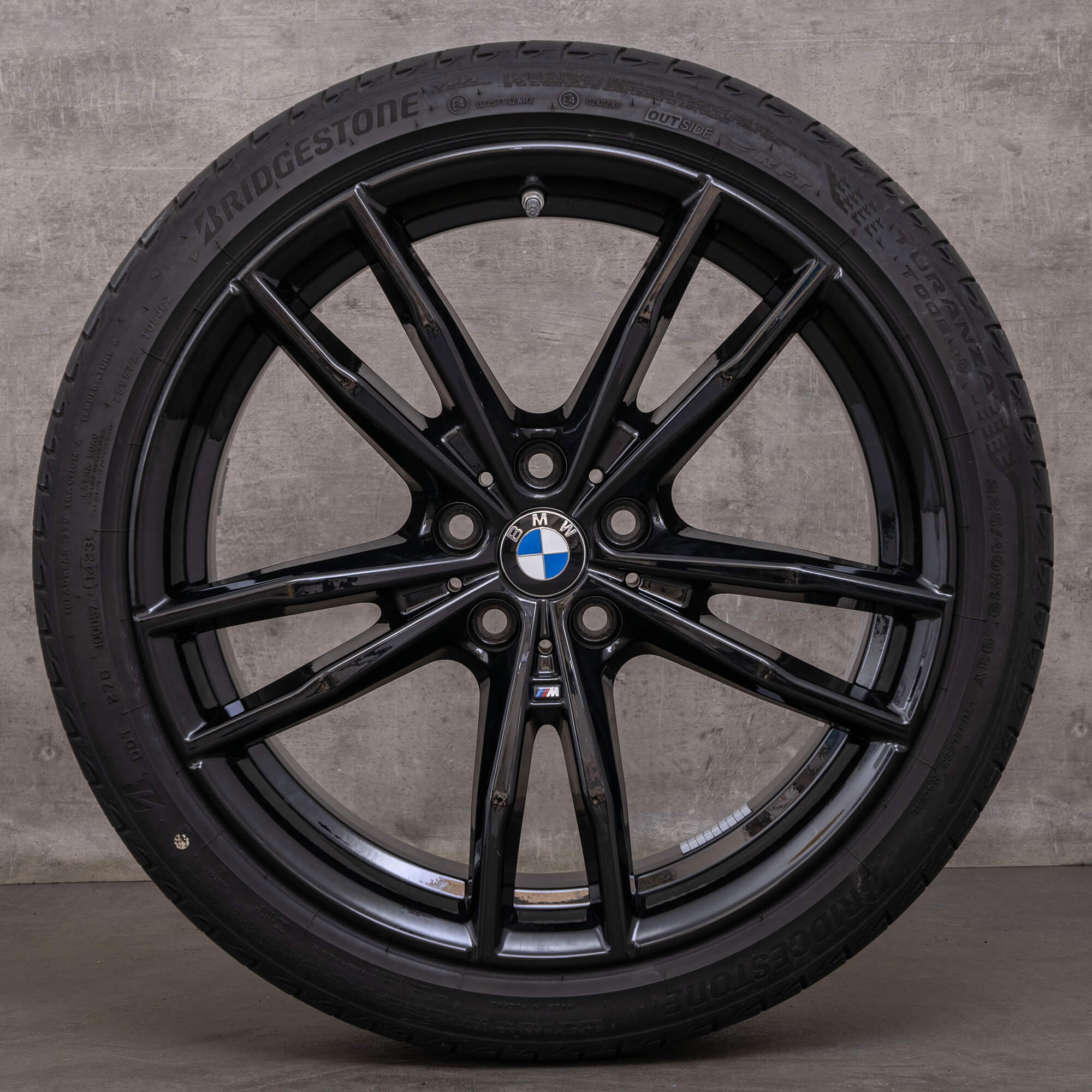 Original BMW 2-serie 3-serie 4-serie fälgar 19 tum G42 G20 G21 G22 G23 sommarhjul 791 M 8089893 8089892 svart högglans