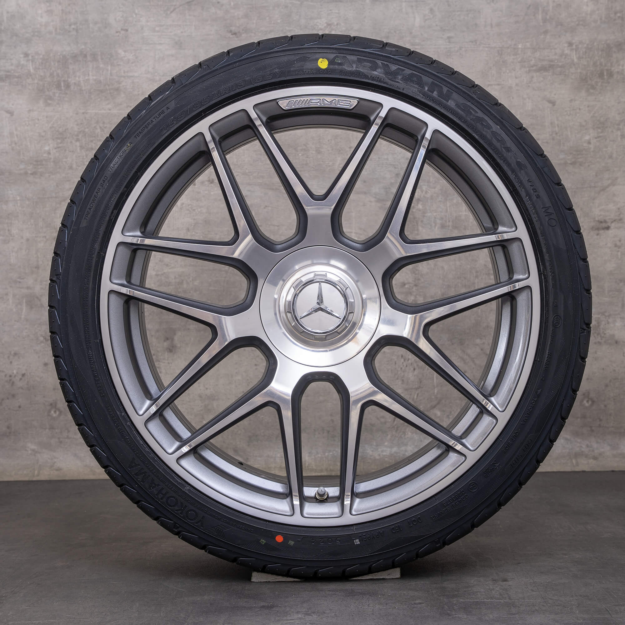 Ekte Mercedes Benz CLA 45 & S AMG felger 19-tommers C118 X118 sommerfelger A1774012400 himalaya grey gloss turned