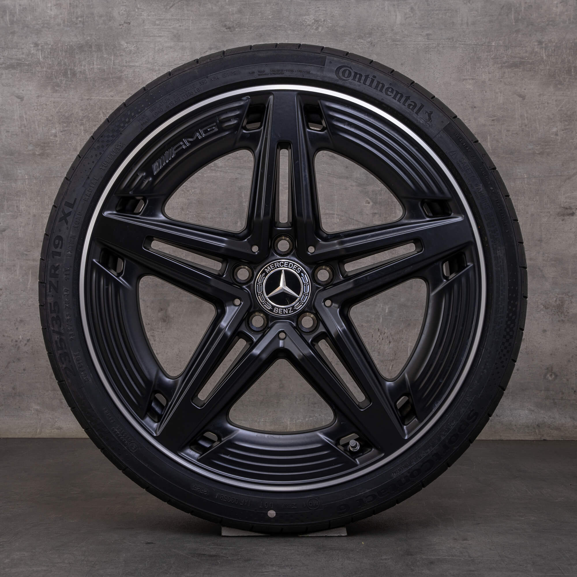 Alkuperäiset Mercedes Benz A-sarjan A35 AMG-vanteet 19 tuuman W177 V177 kesäpyörät A1774014400 musta matta kiillotettu